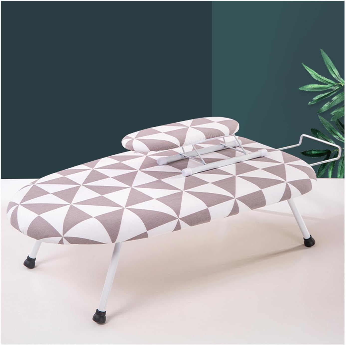 Small Ironing Board, Foldable Small Iron Board Portable Table Compact Ironing Board with Sleeve Iron Board, Iron Rest, Heat Resistant Cover, 61x36cm