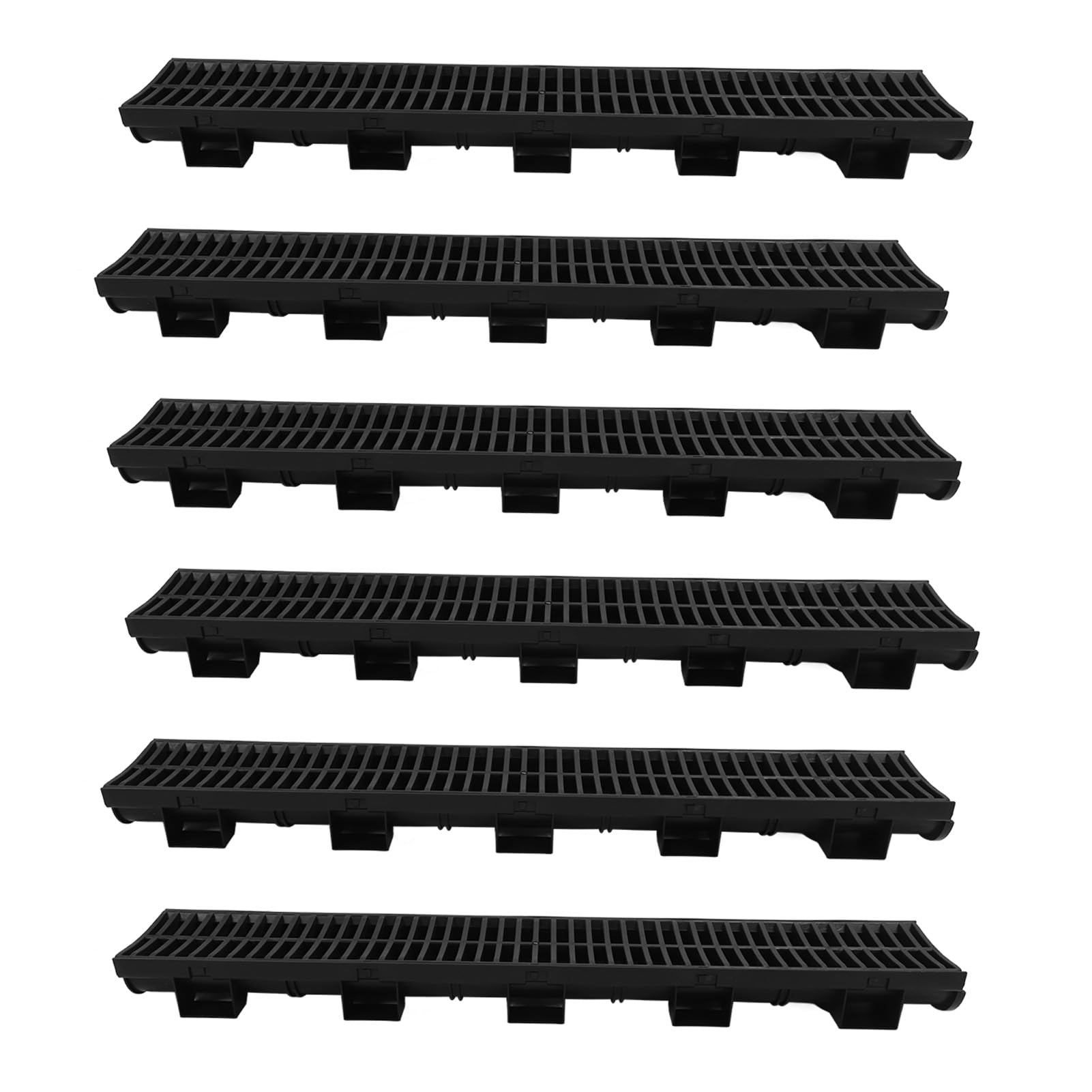 Commercial Interlocking Drain 6 Set with Grates for Gardens Farms Terrace Provides Leakage Proof Channel Drain