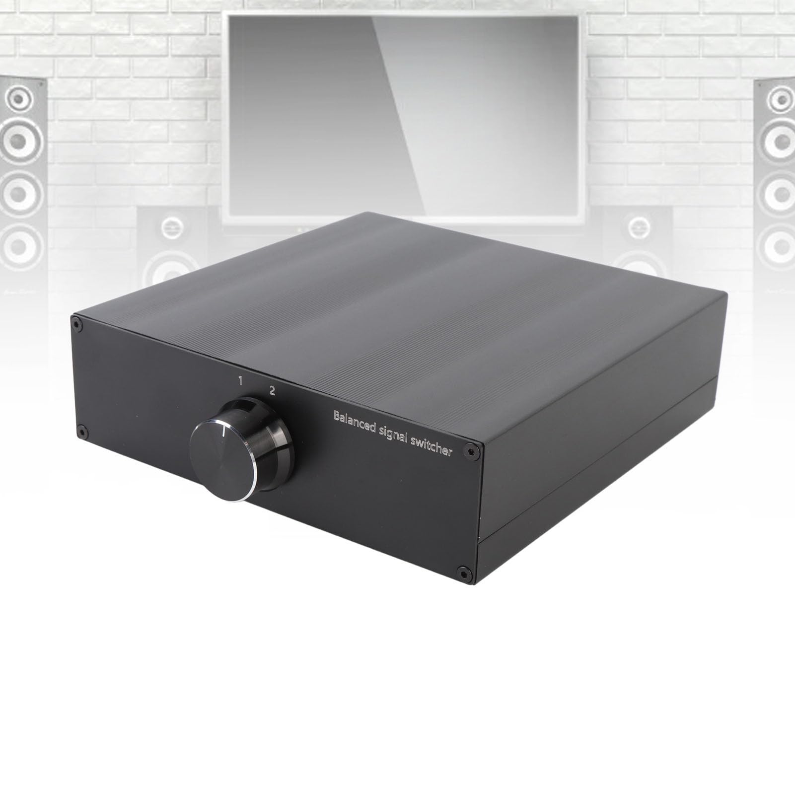 SéLecteur Audio Stéréo à 2 Voies, HiFi XLR Signal sans Perte, L/R Boîte de Séparateur de Commutateur Audio Stéréo pour Lecteur CD de Haut-Parleur Stéréo DVD