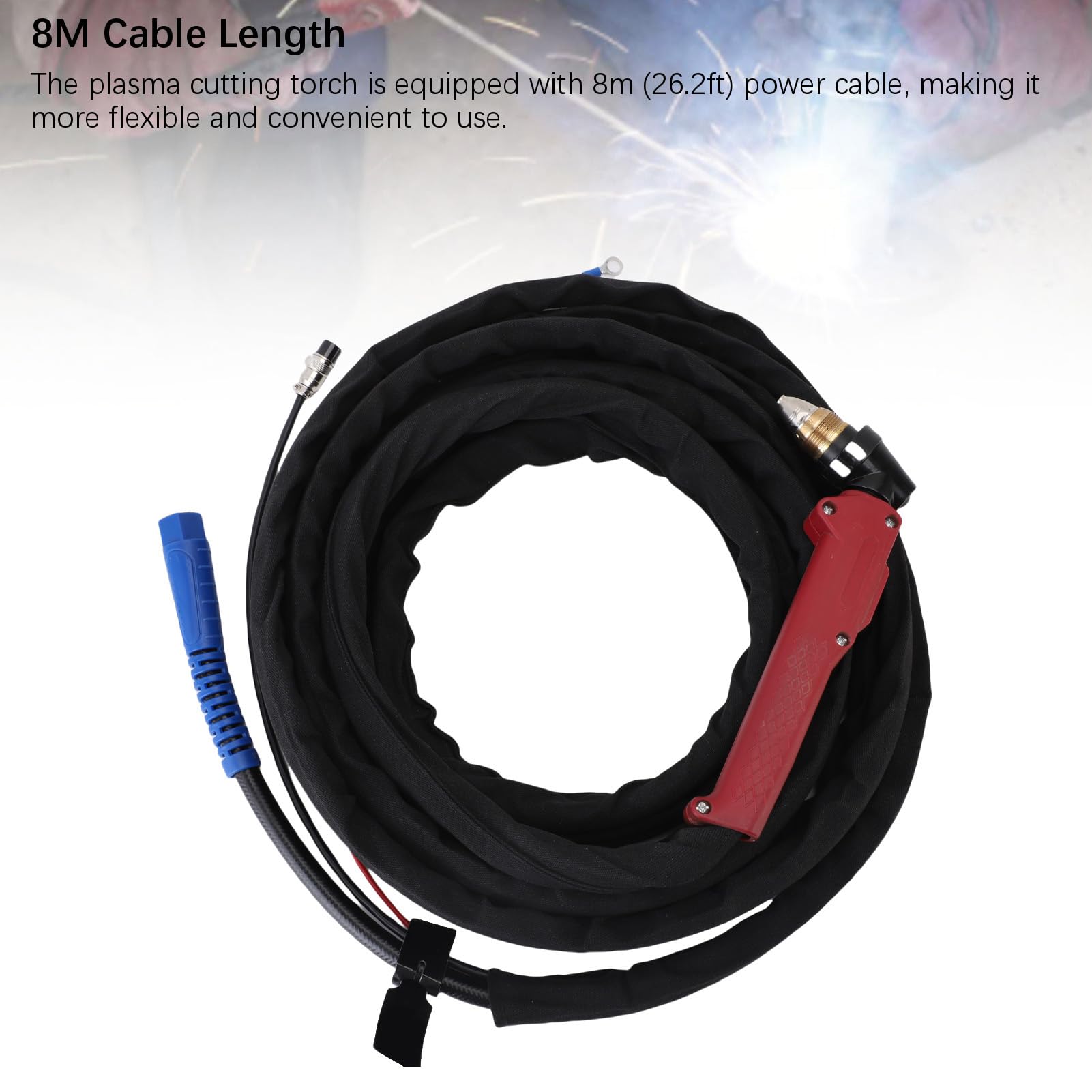 Palnik do Cięcia Plazmowego Pistolet Ręczny 30-80A 25mm Max Cut 8m Kabel do CUT50P CUT60P PLC55P PLC65P CT418P Przecinarki Plazmowe