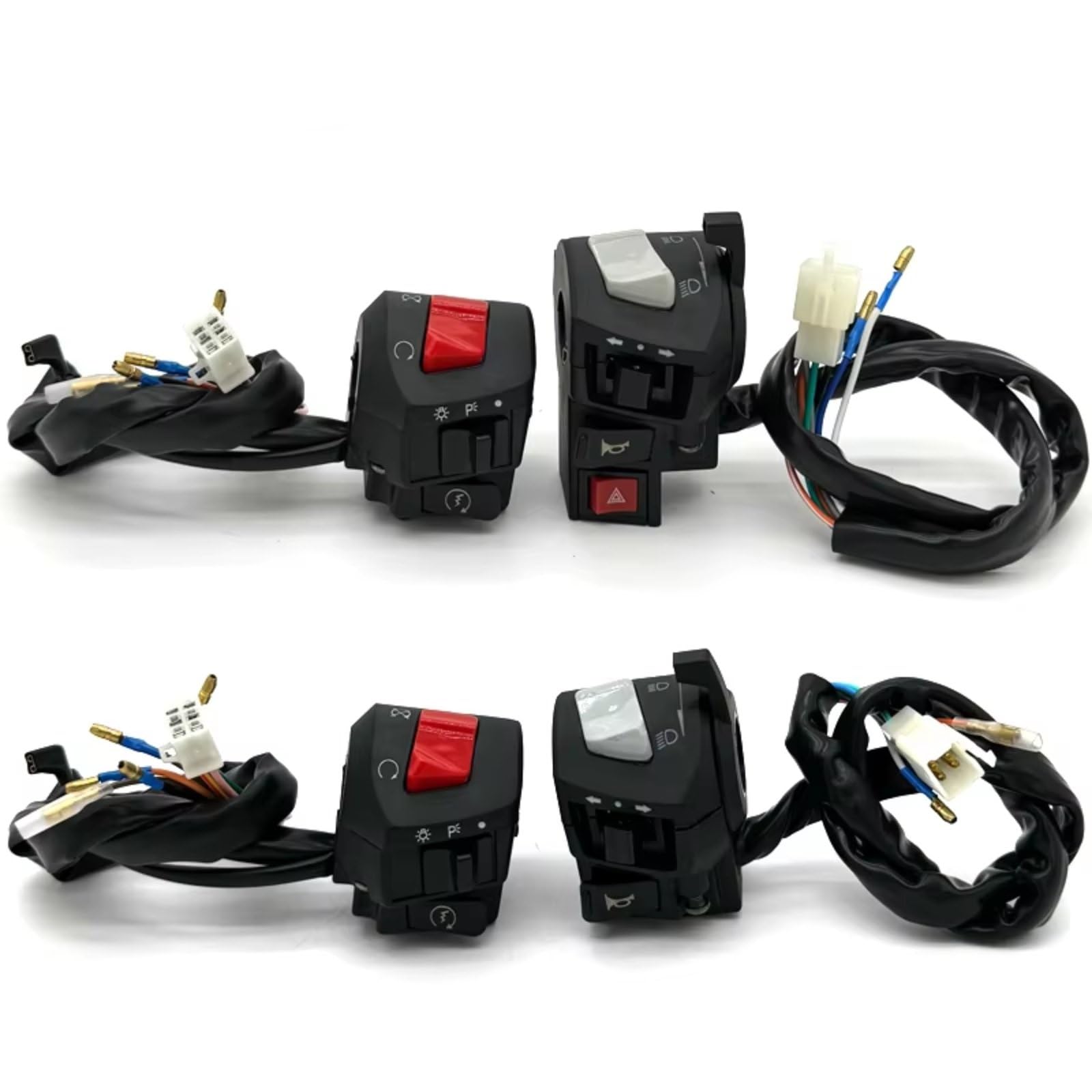 Interruptor De Manillar 1 Par De Interruptores De Motocicleta De 22mm 7/8 "Compatible Con GN125 HJ125 Intermitentes De Emergencia Bocina Direccionales Arranque Eléctrico