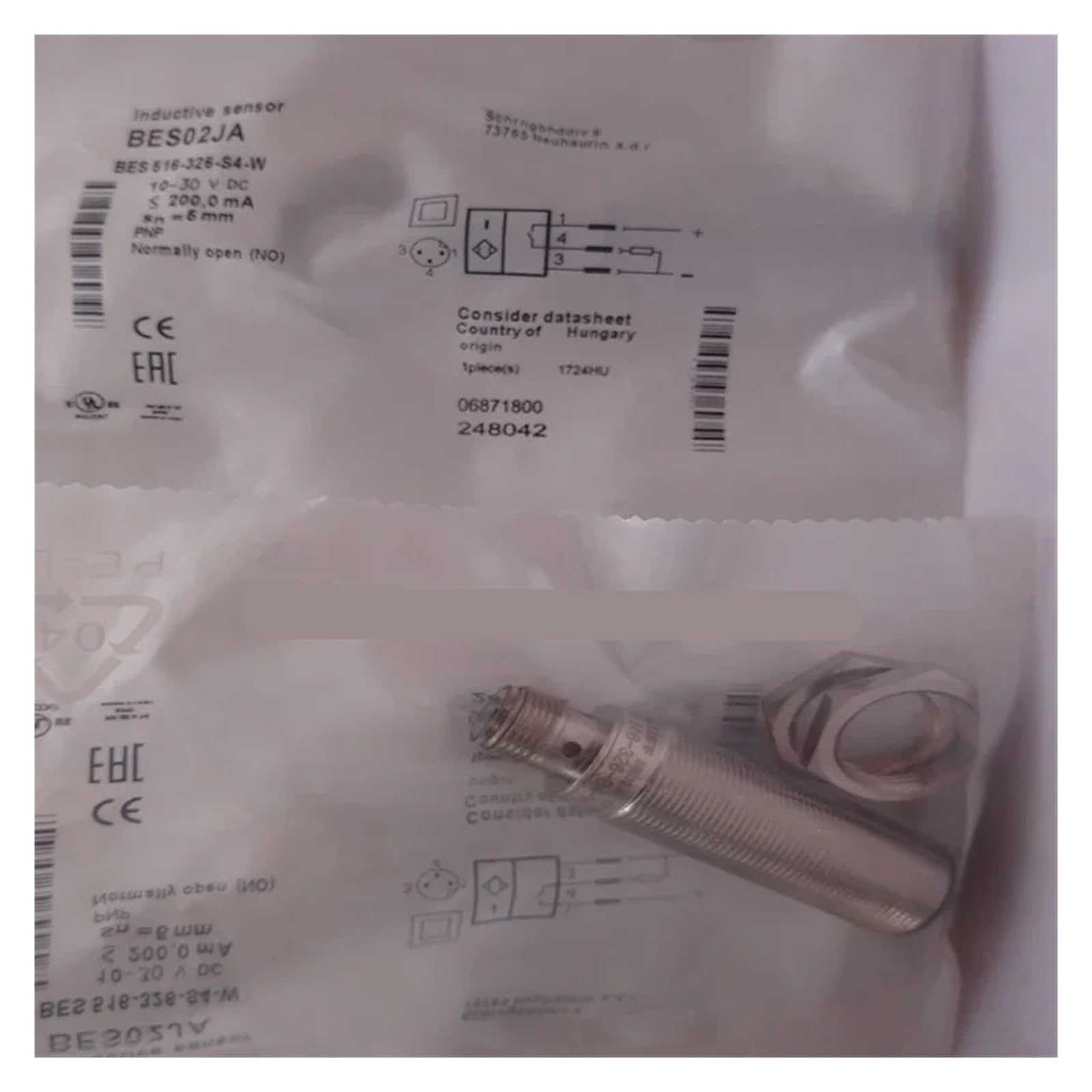 NACODLUL 1pcs Proximity sensor M12MD1-NSC80E-S04G BES02YU BES02JA BES516-326-S4-W(BES 516-326-S4-W)