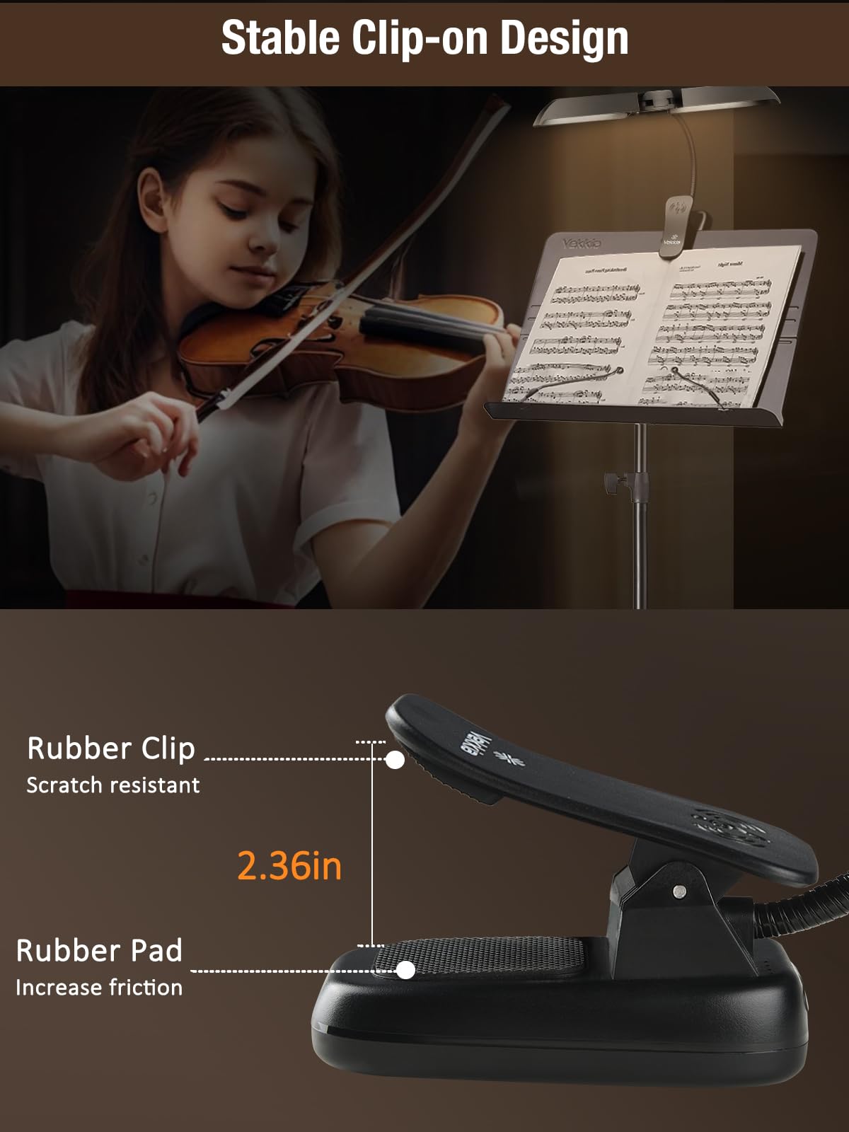 Vekkia 96 LED Lámpara para Atril Recargable, Lámpara de Piano Plegable
