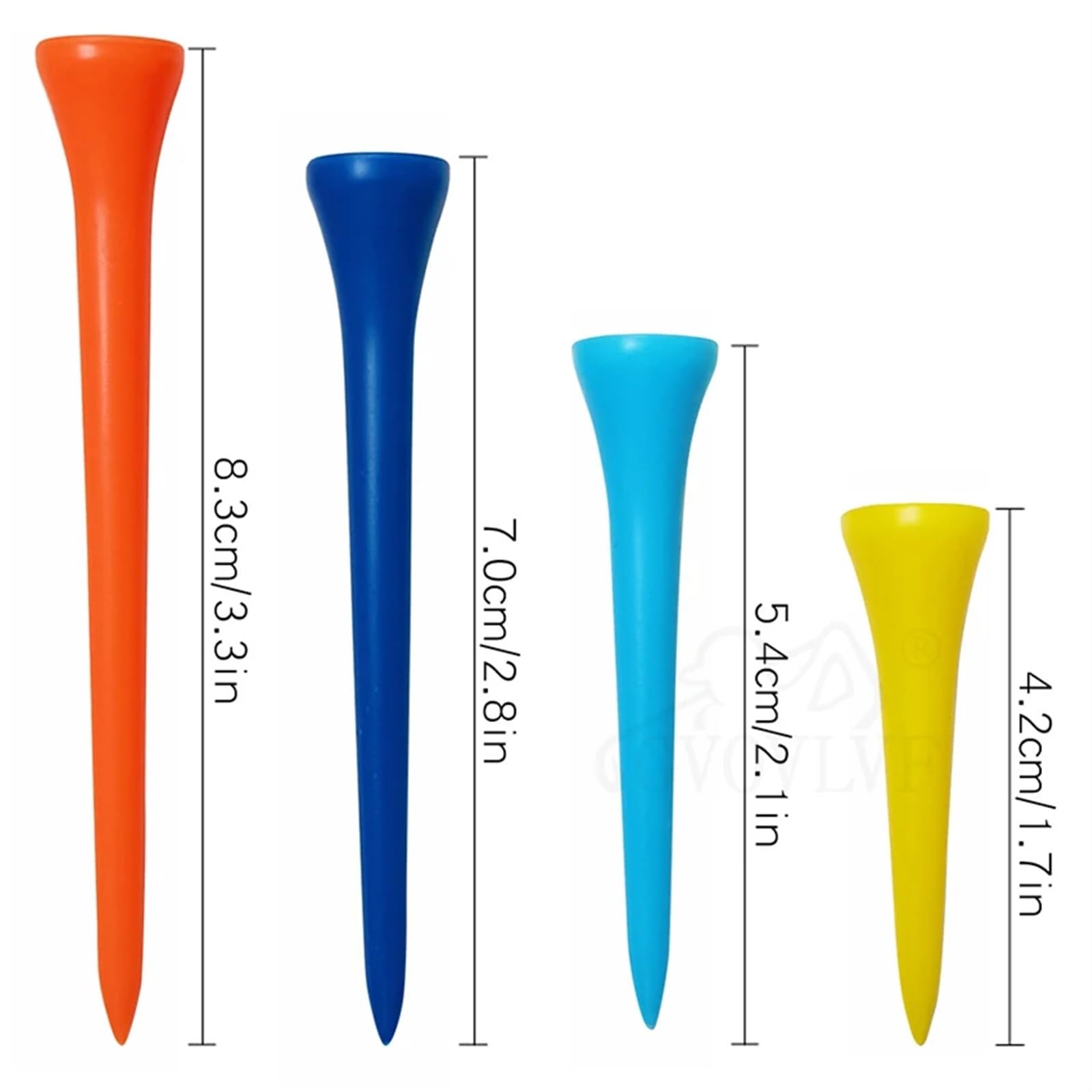 Golf Tee 100Pcs Golf Tees Kunststoff Golf-Tee for Golf Ball Gemischt Farbe Golf Zubehör FüR Einen Idealen Abschlag
