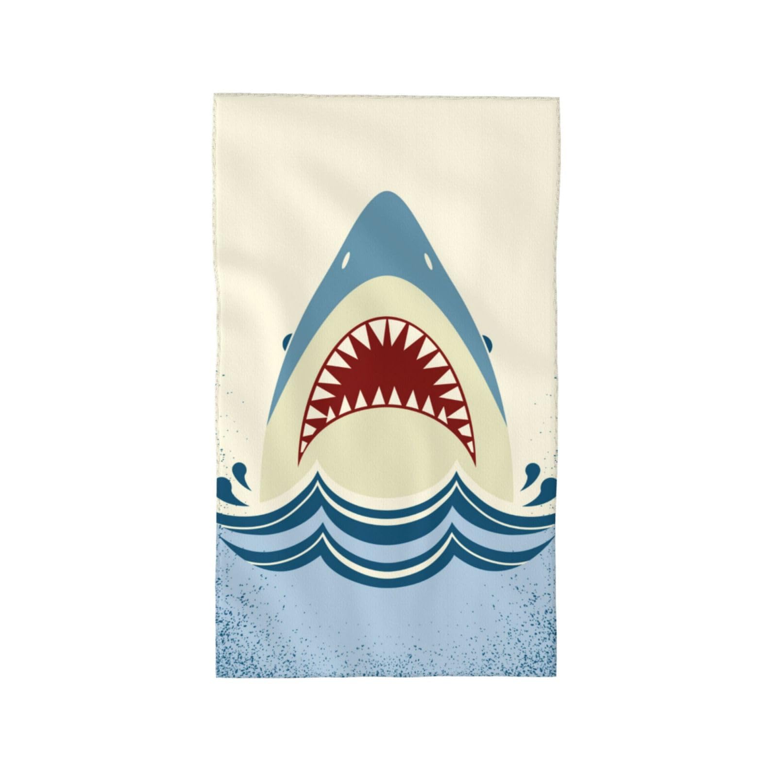 Gearsly Kitchen Hand Towels,Cartoon Shark Jaws Dish Towel,Super Absorbent Tea Towels,Cute Soft Kitchen Bathroom Decorations Guest Towel,Gifts for Women Men