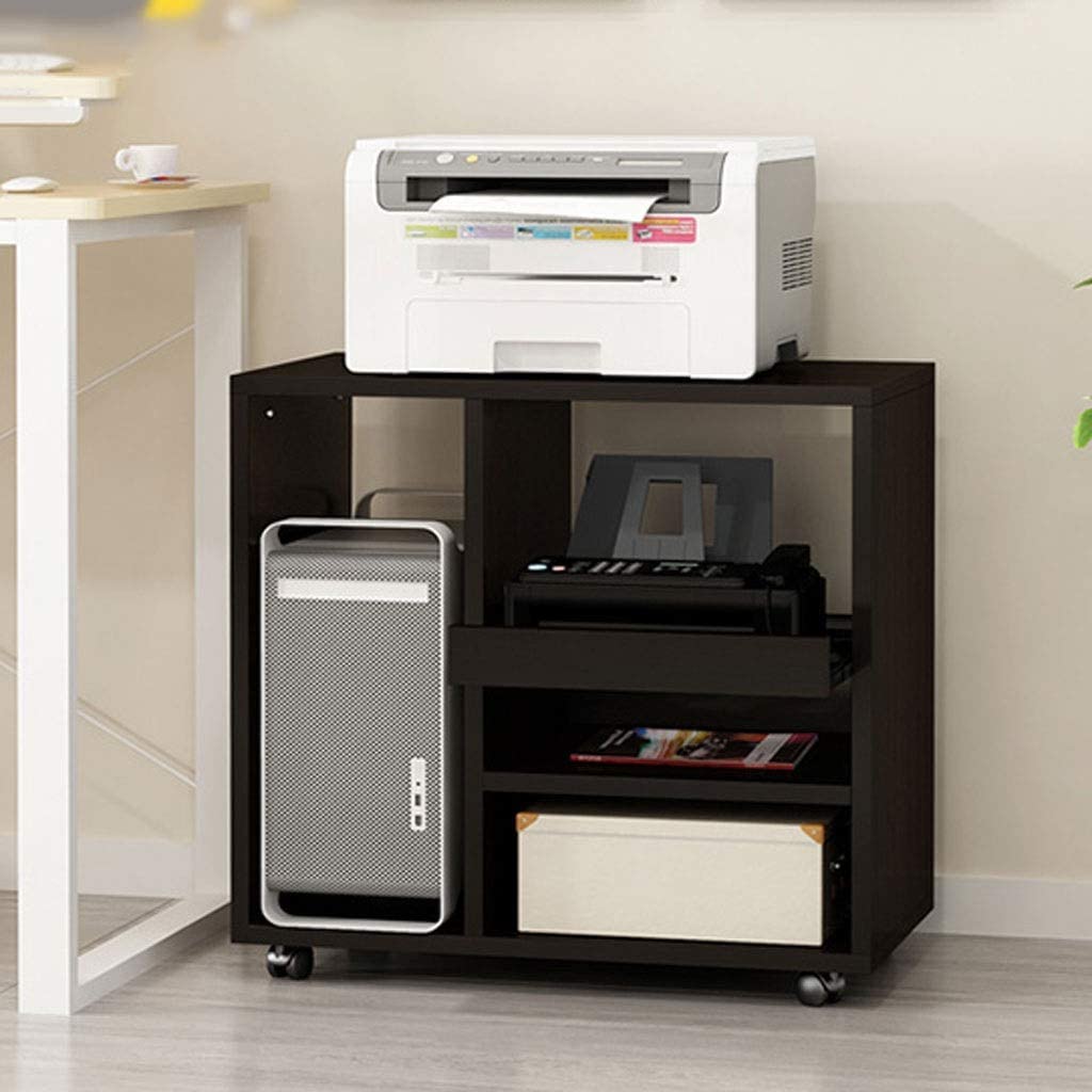 XCC Office Printer Shelf Wooden Printer Shelf Home Removable Storage Shelf File CPU Case Storage Shelf Office Sideboard Printer Shelf