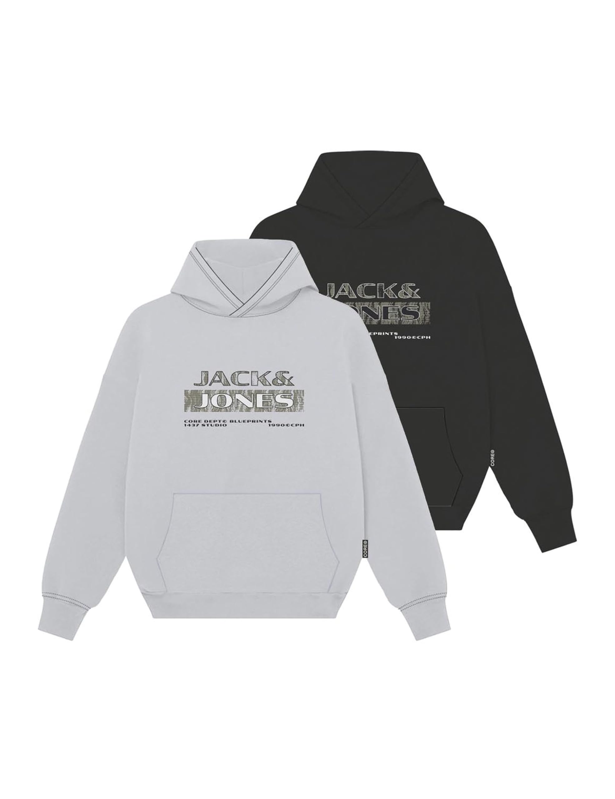 JACK & JONES Jcostance Branding Sweat Hood 2Pk Mp, Vapor Blue, XXL