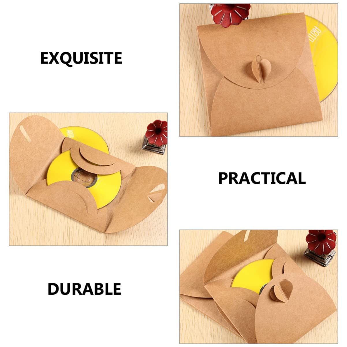 Buste in Carta Kraft per Dvd e CD, 50 Pezzi, Stile Retro | Conservazione Ordinata, Isolamento Dalla Polvere, Protezione da Graffi, per Casa e Sala Cinema