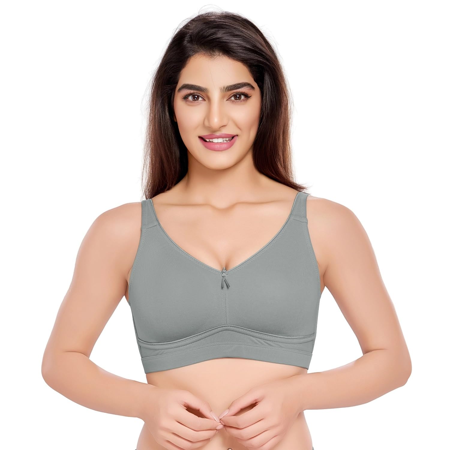Kiara Minimizer Bra | Full Coverage Bra for Women | Non-Wired Non-Padded Seamless Bra | Micromodal Lycra Minimizer Bra for Women (Grey, 40DD)