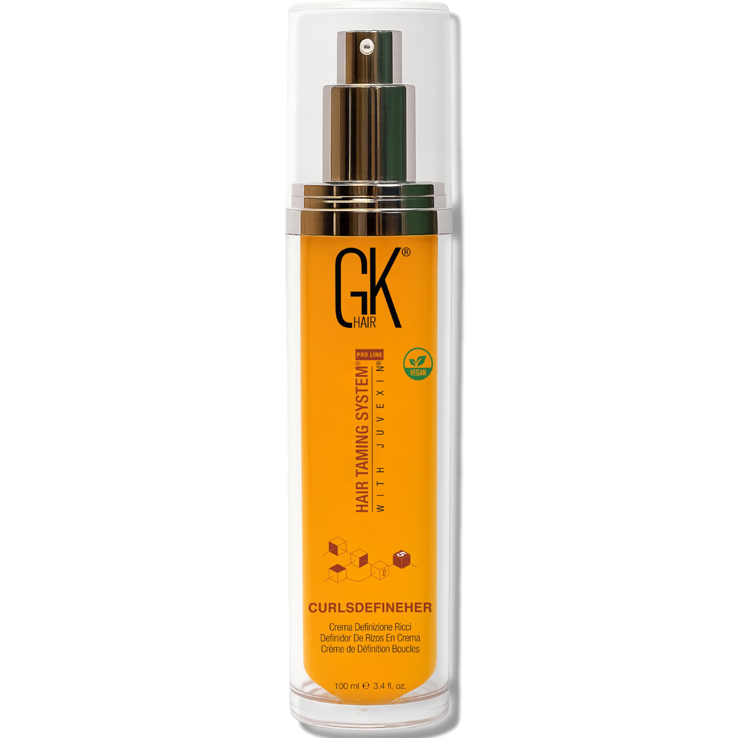 GK HAIRGlobal Keratin CurlsDefineHer (3.4 Fl Oz/100ml) Curl Defining Cream Curl Activator/Moisturizing Cream, Frizz Control for Natural Hair (3.4 fl. oz)