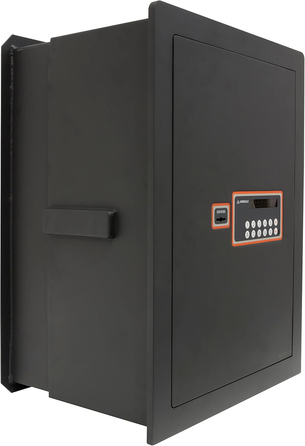 Side view of the ARREGUI Plus C 181080 built-in safe, showing its extendable depth mechanism.