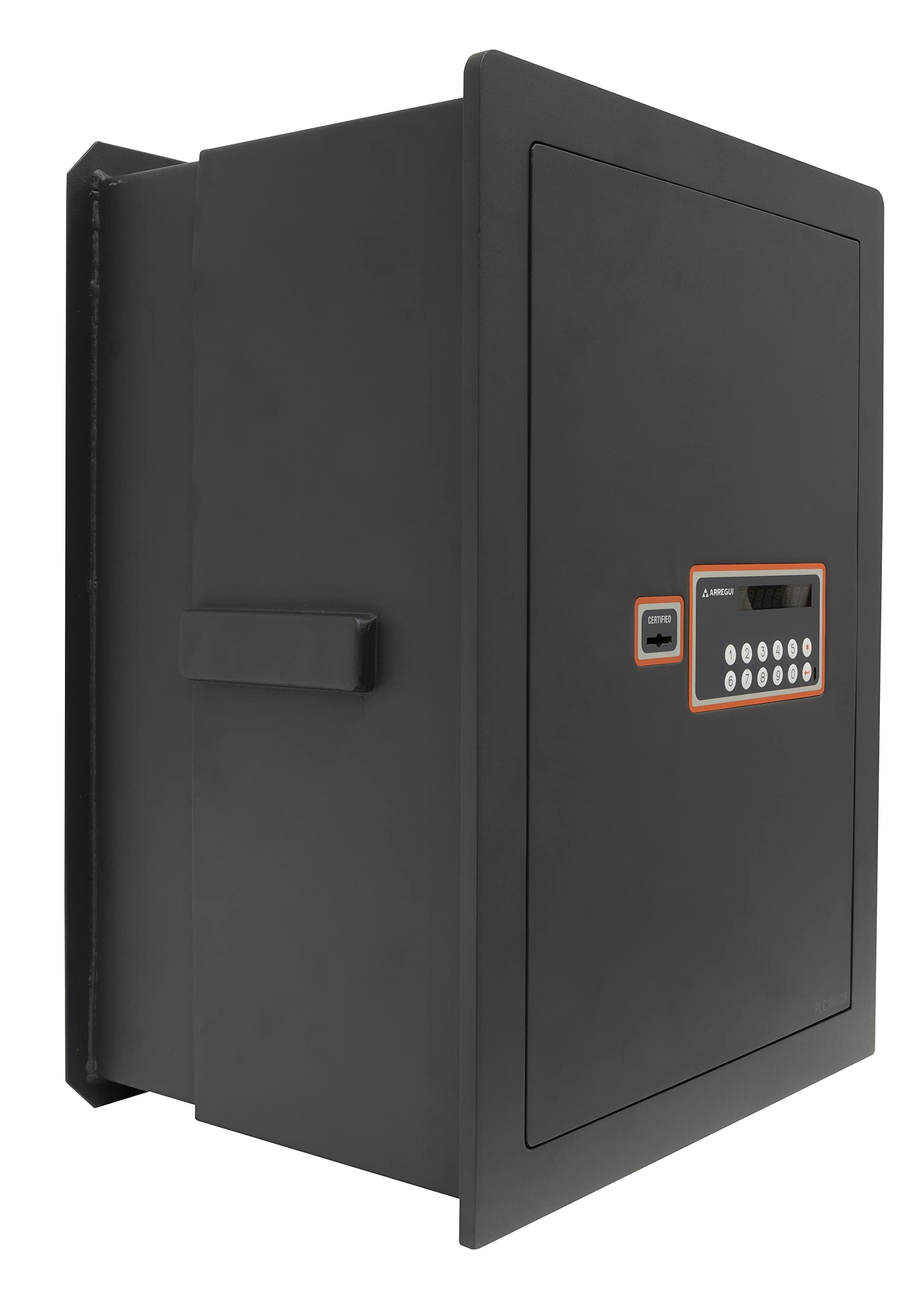 ARREGUI Plus C 181080 Caja fuerte de empotrar a pared con cerradura certificada de llave y codigo | Caja de doble Seguridad para casa y hogar | Fundo extensible | 52 x 38,5 x 20/30 cm | 24 a 40 L