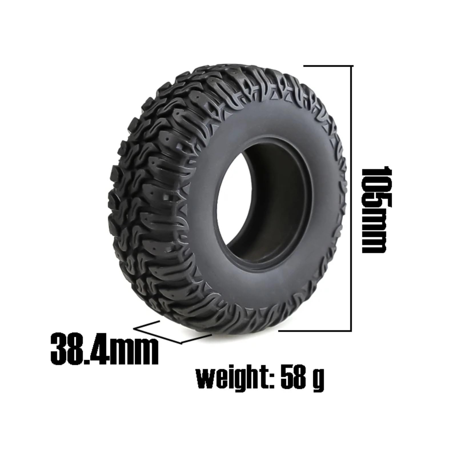 Pezzi Ricambio Auto Rc Per Axial Per SCX10 II III 90046 Per Traxxas Per TRX4 D90 Per Redcat MST1/10 RC Crawler Auto 4PCS 105 Millimetri 1.9 "Pneumatico In Gomma Ruota Pneumatico
