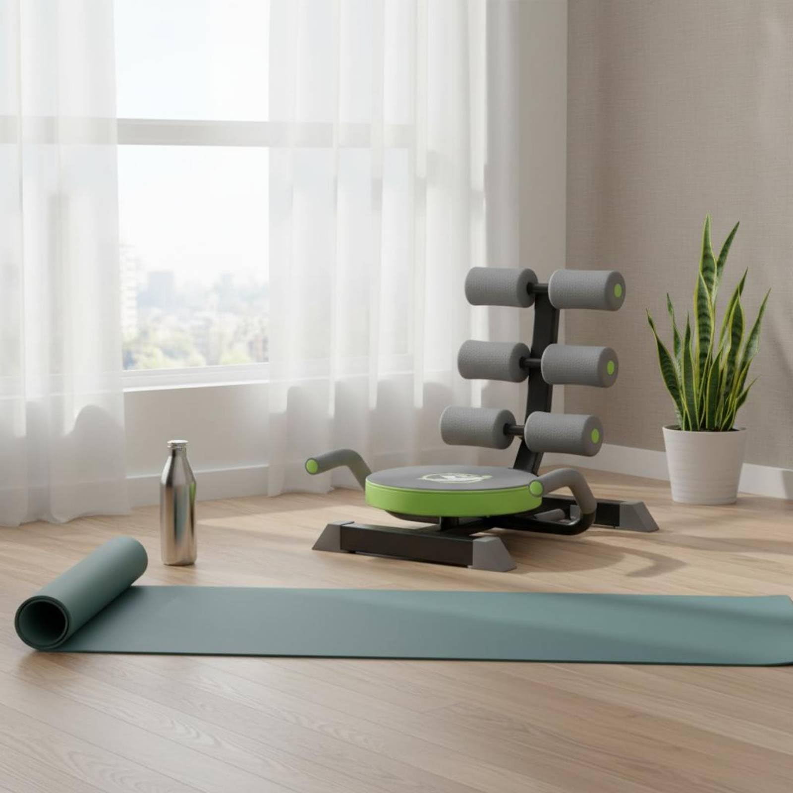 Qianly Allenatore Addominali Pieghevole Facile da Usare Attrezzo Fitness Basso Impatto Attrezzatura Sportiva per Casa