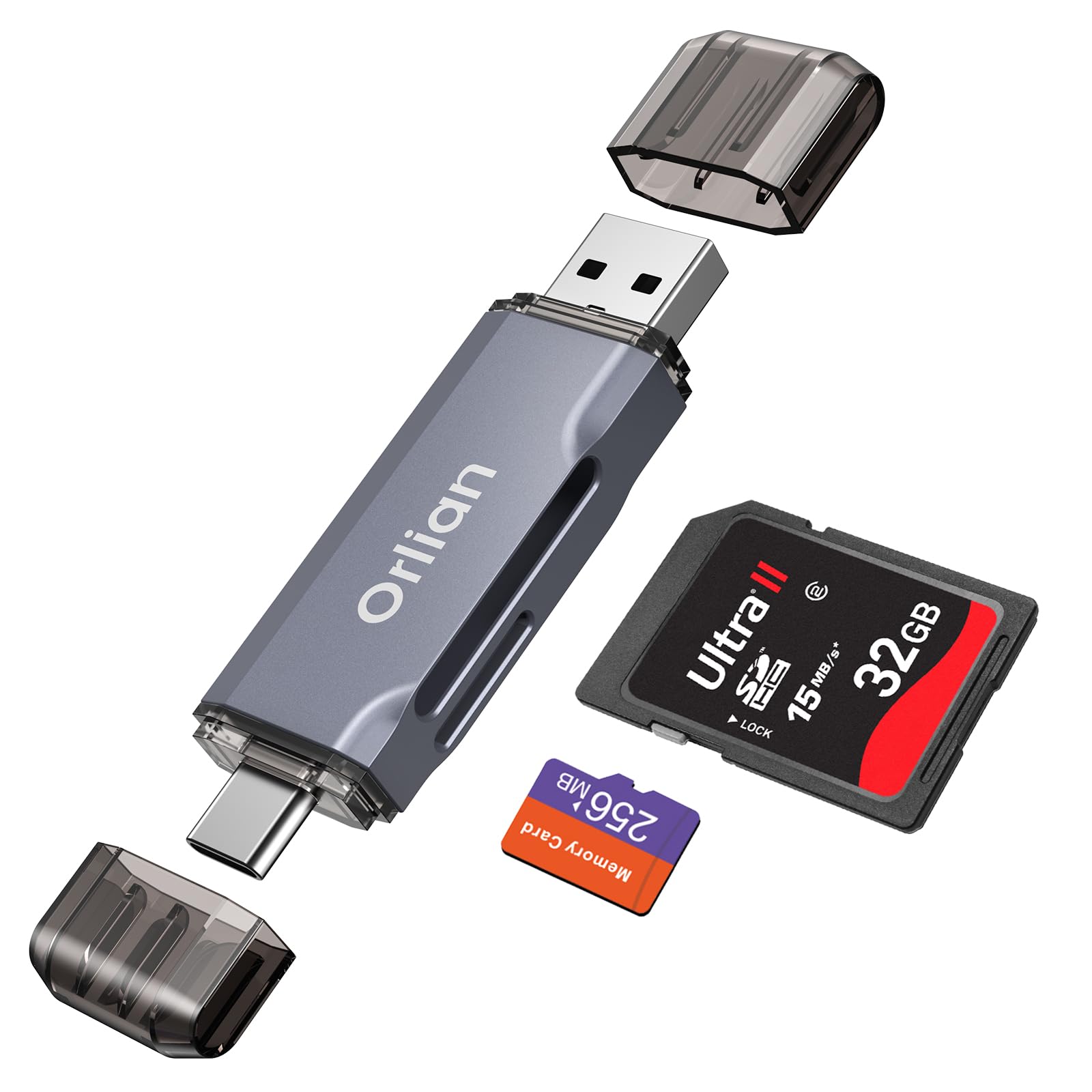 USB 3.0 microSD/SD Card Reader Dual USB A & USB C Memory Card Reader Adapter 5Gbps Type C TF Card Reader for SD, SDHC, SDXC, RS-MMC, MMC, microSD, microSDHC, microSDXC up to 2TB-image-9