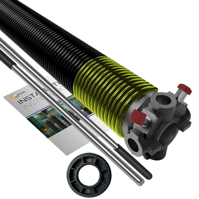 Garage Door Torsion Spring 207x1.75x23 for Right Side of Garage Door with 1" Nylon Bushing and Winding Bars, Precision E-Coating 5-Year Warranty