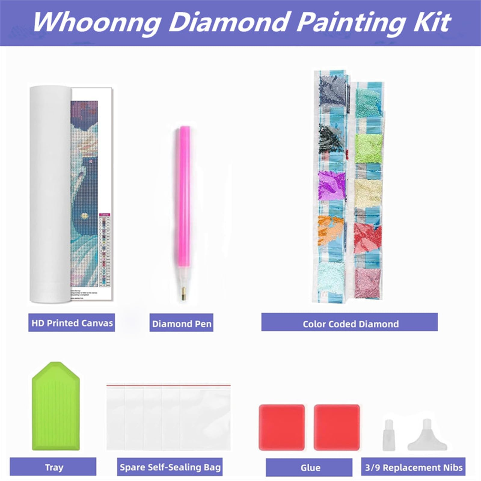 5D DIY Diamond Painting Kit Completo, Pittura Diamante Mosaico Fai Da Te 5D, Diamantini Strass Ricamo a Punto Croce Painting Pittura, per Decorazione Casa Pareti Adulti 50x100cm Albero nero WS-2224