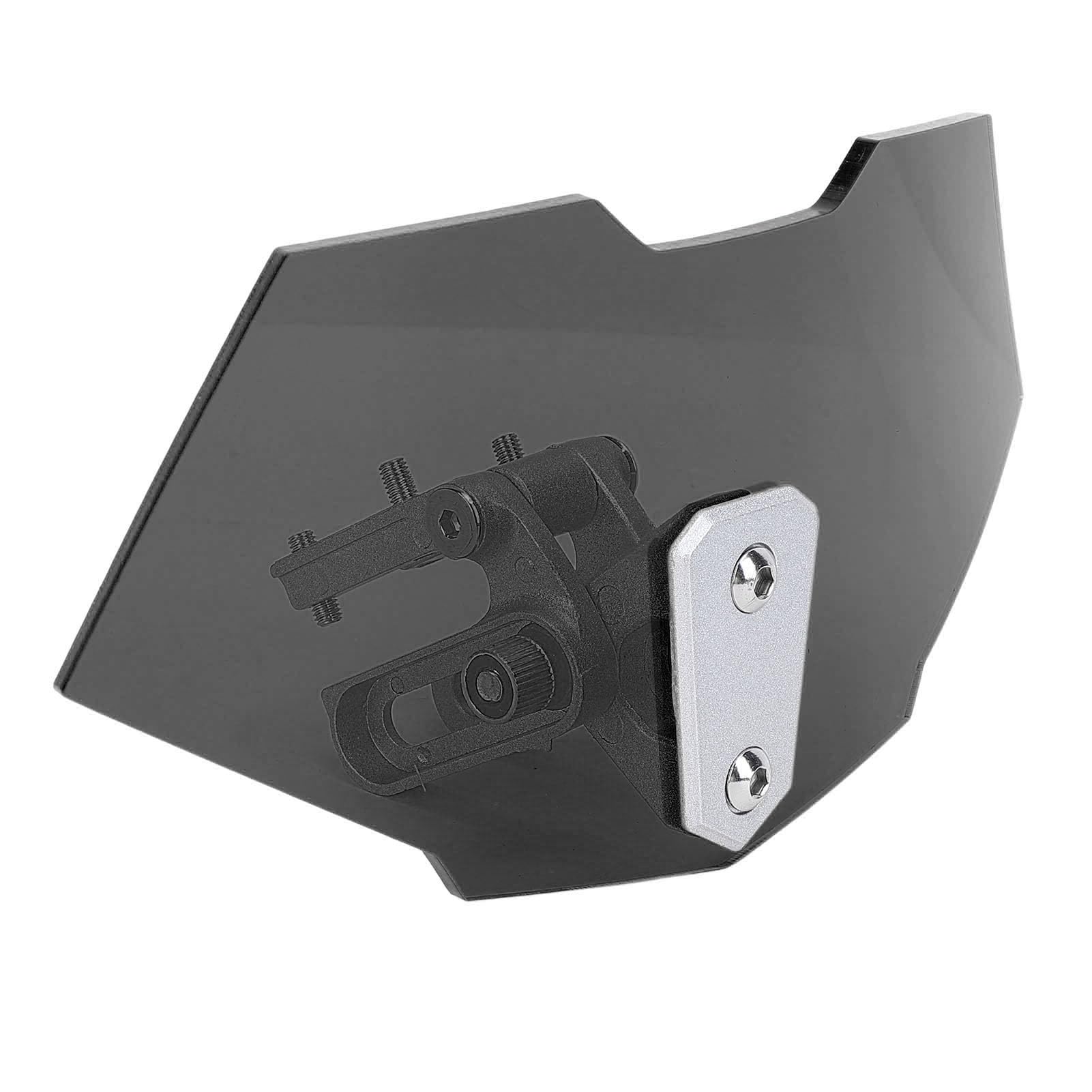 Aramox Parabrezza per Moto in Acrilico, Deflettore Regolabile con Clip, Estensione Parabrezza, Nero Fumo, Smoke Acrylic Motorcycle Windscreen with Adjustable Clip Deflector Extensi