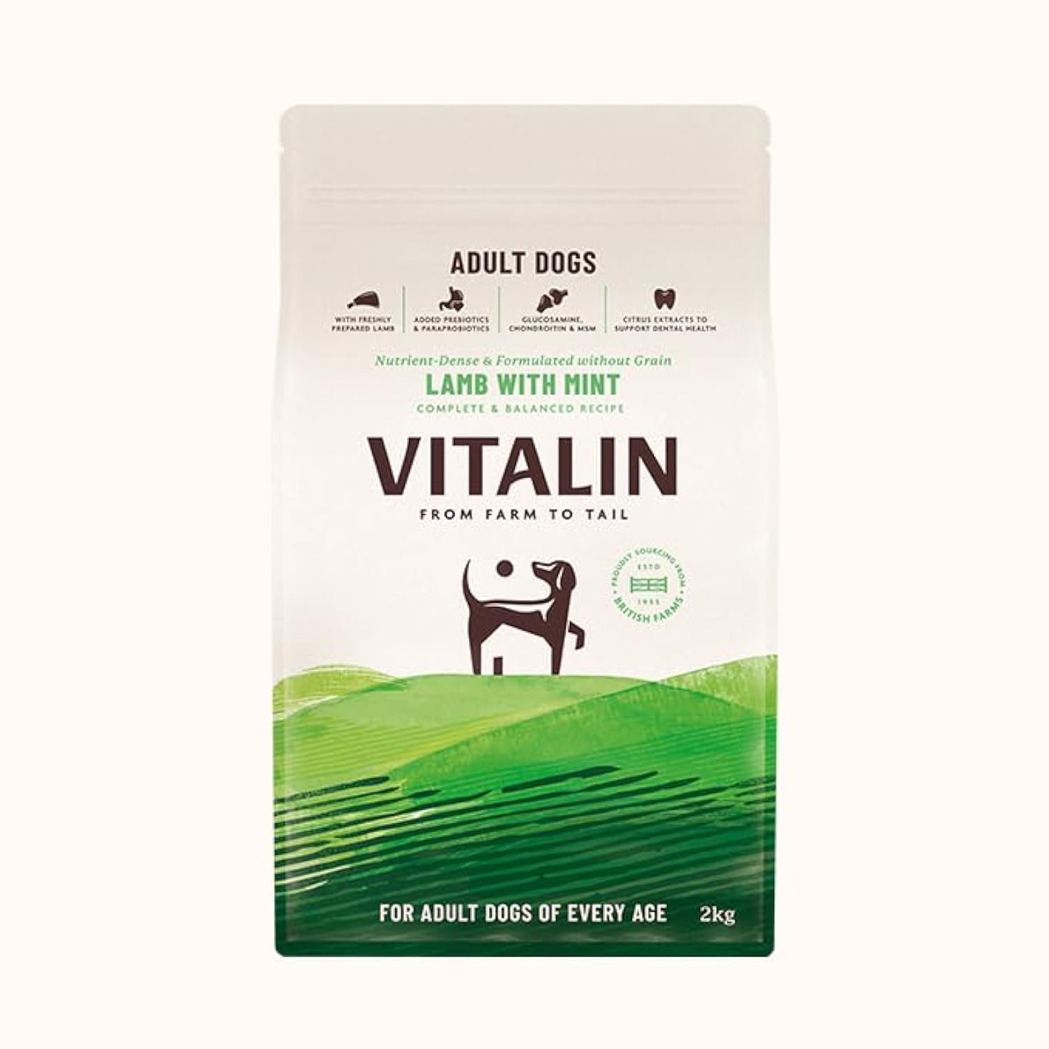 Vitalin Adult Lamb with Mint Dry Dog Food - 2kg โ image 1