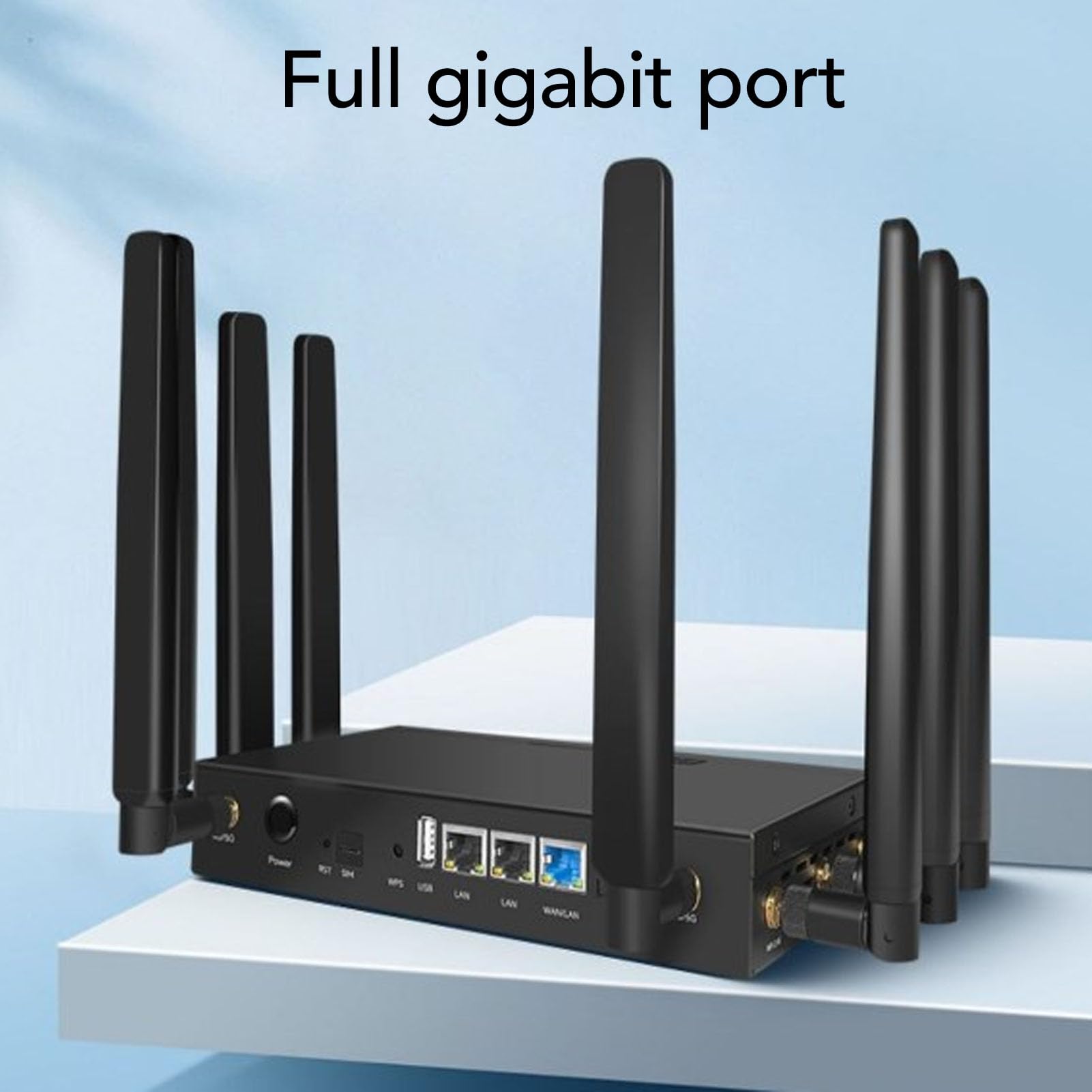 Router Scheda SIM 5G CPE, Router WiFi6 Modem Router 5G con Slot per Scheda SIM, 8 Antenne, per Uso Interno, Supporta 20 Connessioni di Dispositivi (BLACK)