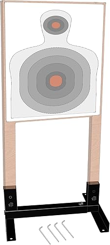 Miniatura 6 de Base de soporte para tiro de papel Base de soporte de objetivo ajustable de acero para objetivos de tiro de papel, silueta de cartón, forma de H,