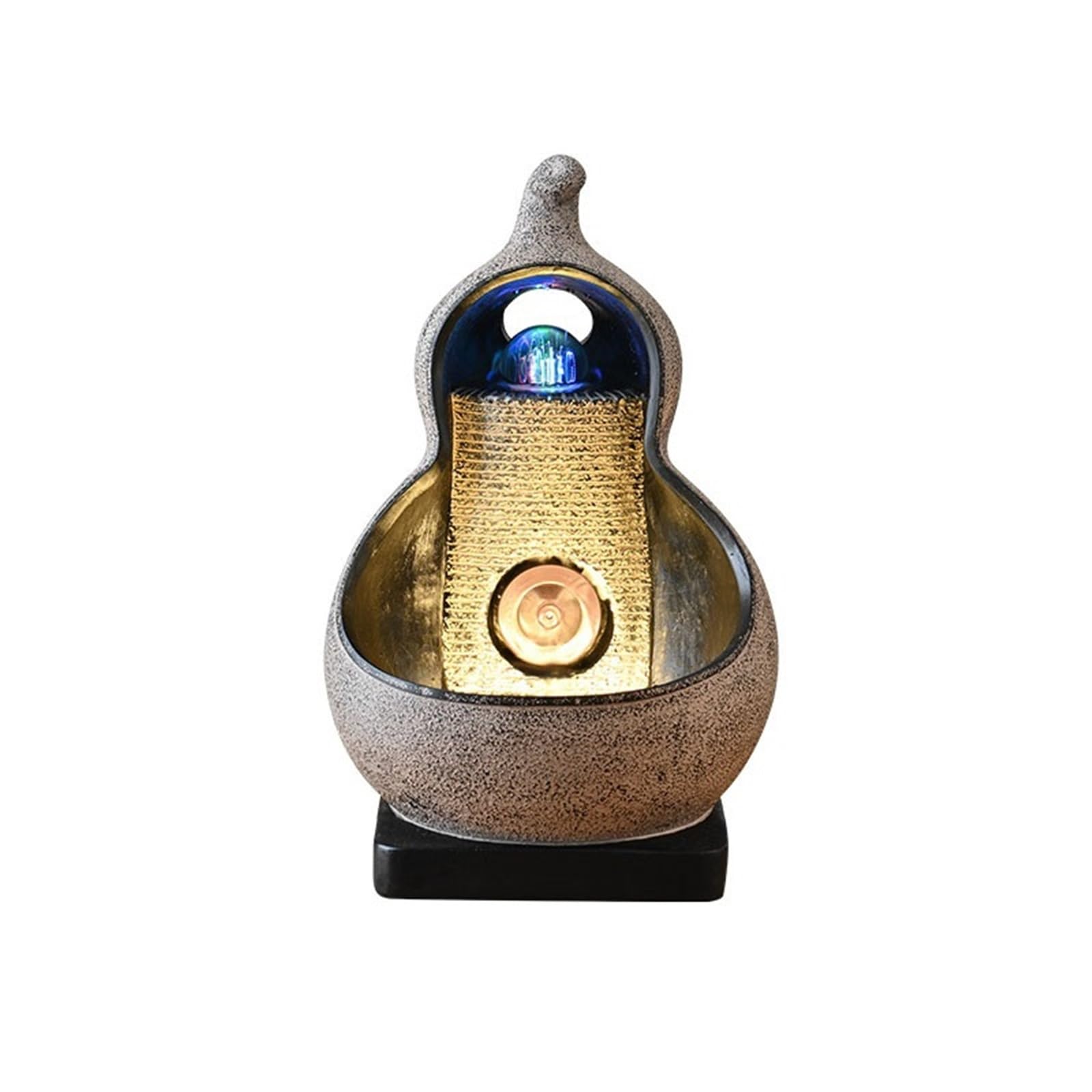 water feature Resin Tabletop Fountain Circulating Waterscape Decoration for Home and Office(Bruin)