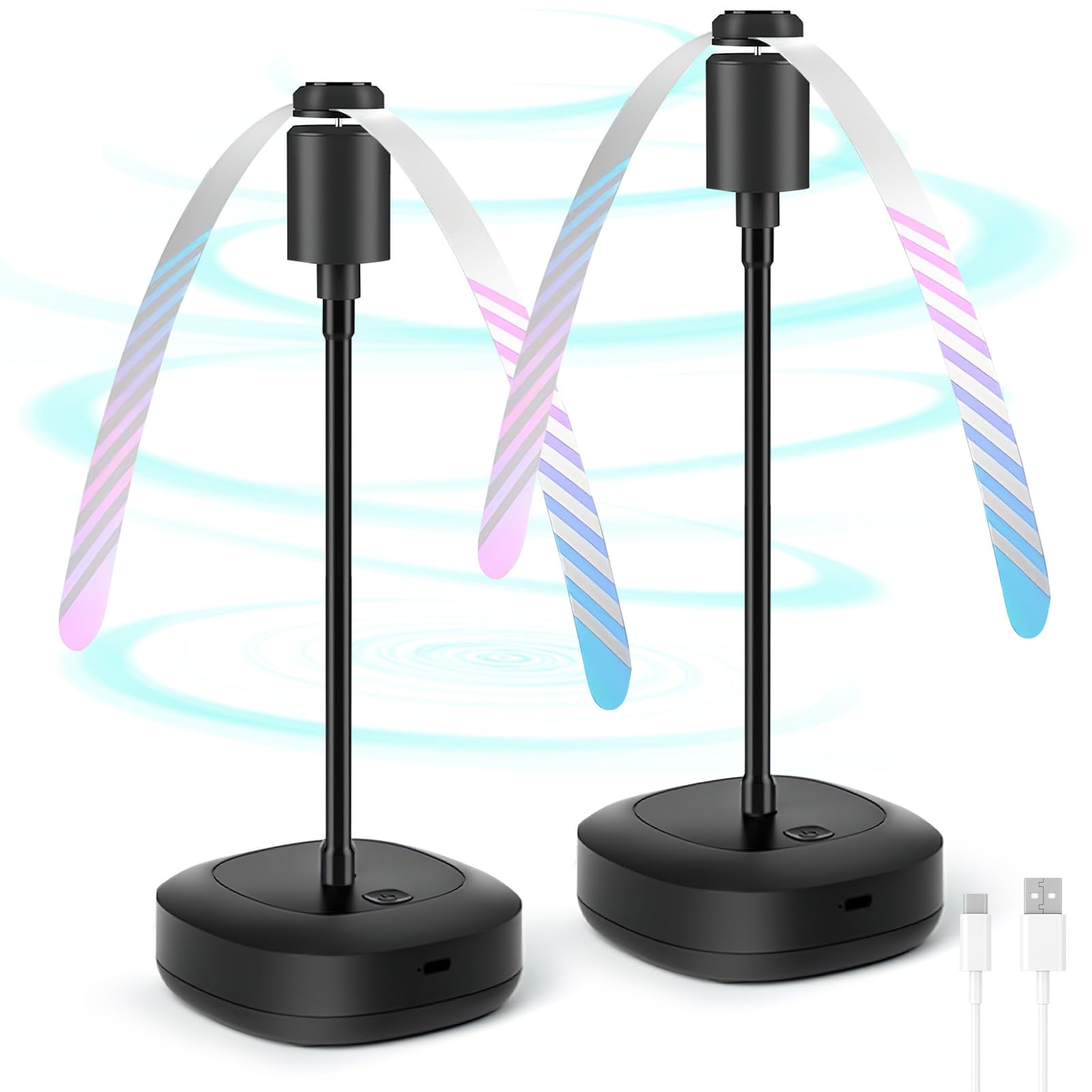 2 Pezzi Acchiappa Mosche, Repellente per Mosche, Scaccia Mosche da Tavolo, Repellente per Mosche, Piegare e Appendere, per Interni ed Esterni (Nero B-USB)