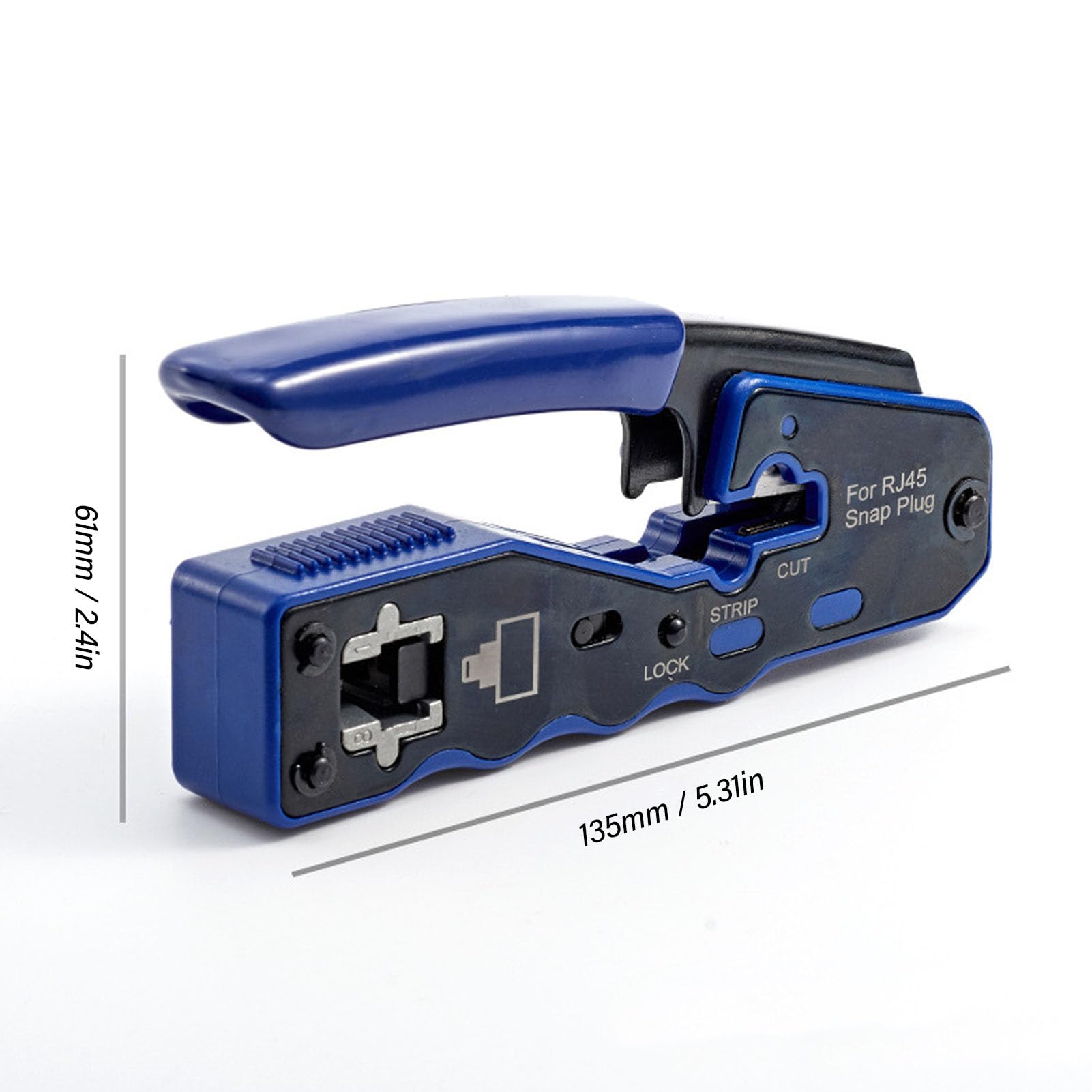 Kit d'outils de sertissage RJ45 Pince à sertir de câble multifonctionnelle professionnelle avec dénudeur de fil pour installation de câble réseau Cat5e Cat6 Cat6a Conception