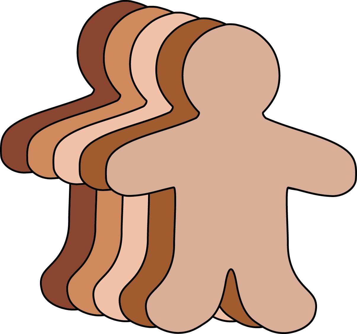 SHAPES ETC. 31 Pcs Multicultural Person Cut-Outs 3in, Classroom Unity Diversity DIY Paper Dolls Gingerbread Cutouts Classroom Crafts School Décor