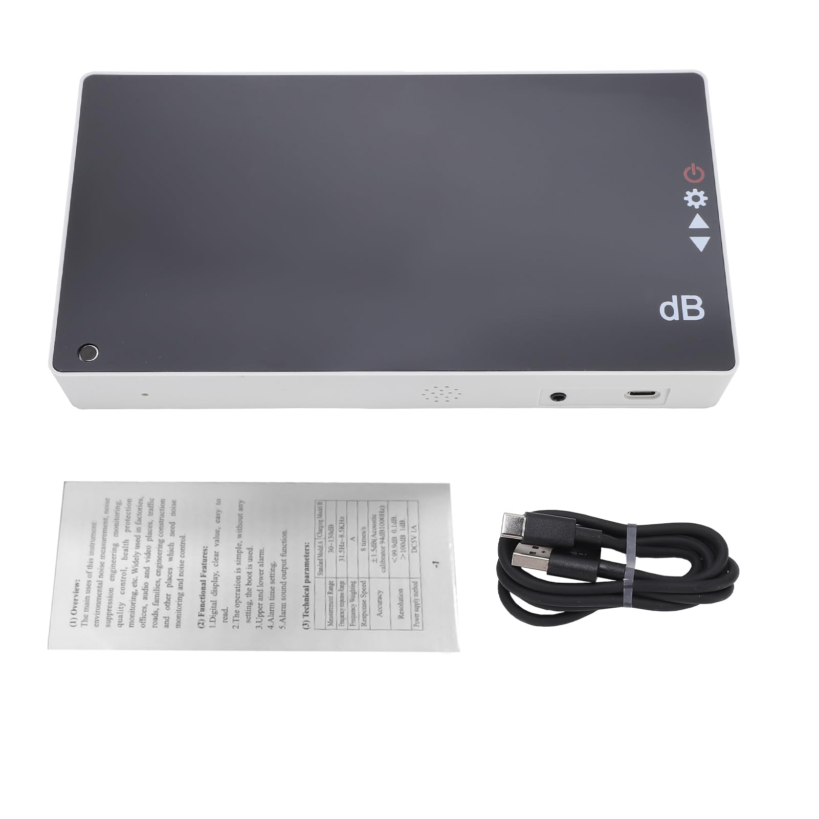 Generic Monitor de Decibelios Medidor de Ruido LED de 3,0" DB con Alarma, Medidor de Nivel de Sonido Industrial para Sitios de Construcción/oficinas