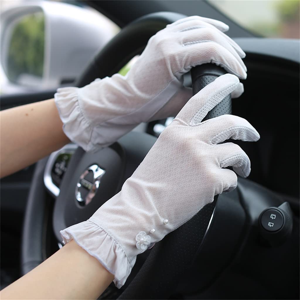 Women's Thin Ice Silk Driving and Cycling Gloves Hand Socks Elastic Breathable