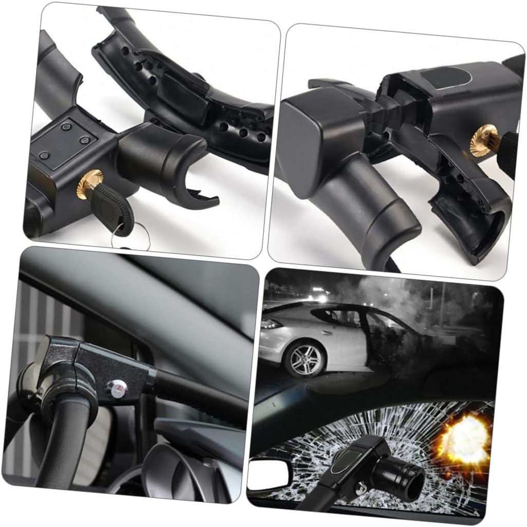 T-Shaped Car Steering Wheel Lock Heavy Duty Theft-Proof Anti-Theft Device for Sedan and Van with Rocket Cylinder Core, Convenient Security Lock for Vehicle Theft Prevention