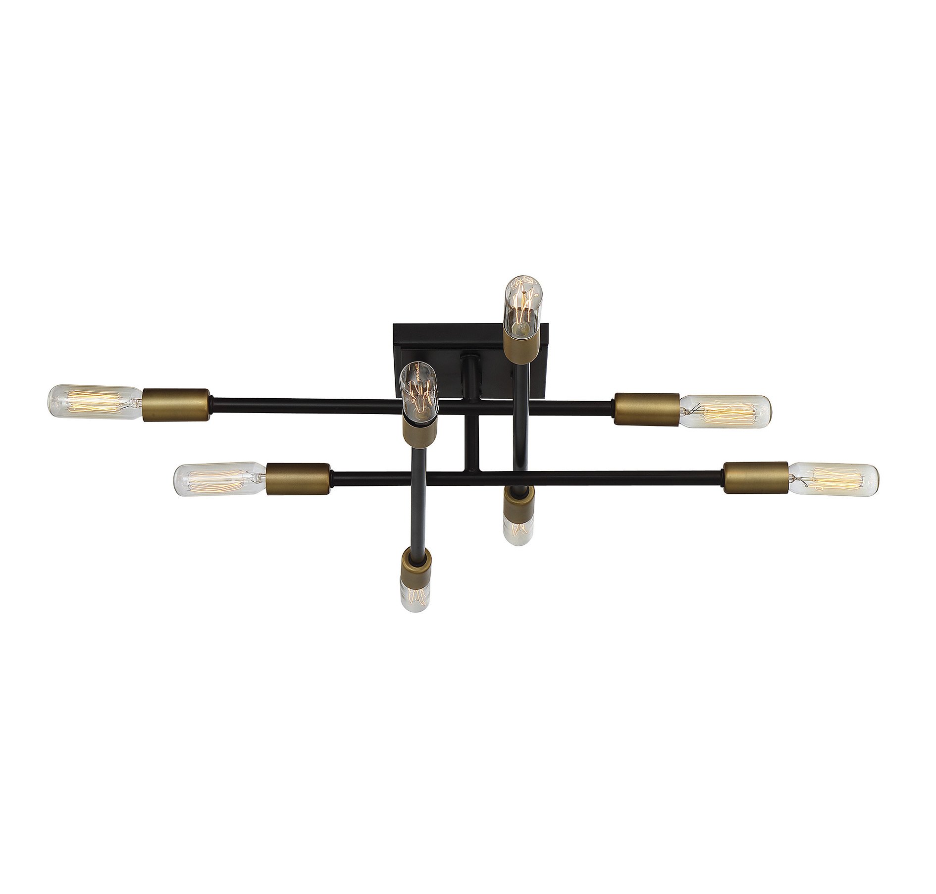 Savoy House 6-7003-8-77 Lyrique 8-Light Semi Flush in Bronze w/ Brass Accents