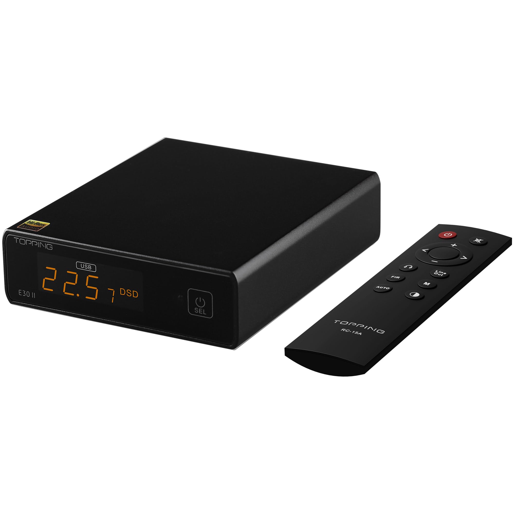 TOPPING E30 II DAC – Dual AK4493S Chips, Hi-Res Audio, USB/Optical/Coaxial Inputs, Ultra-Low Noise Power Supply, PCM & DSD Decoding, Auto On/Off, Preamp Mode & Remote Control (E30 II - Black)