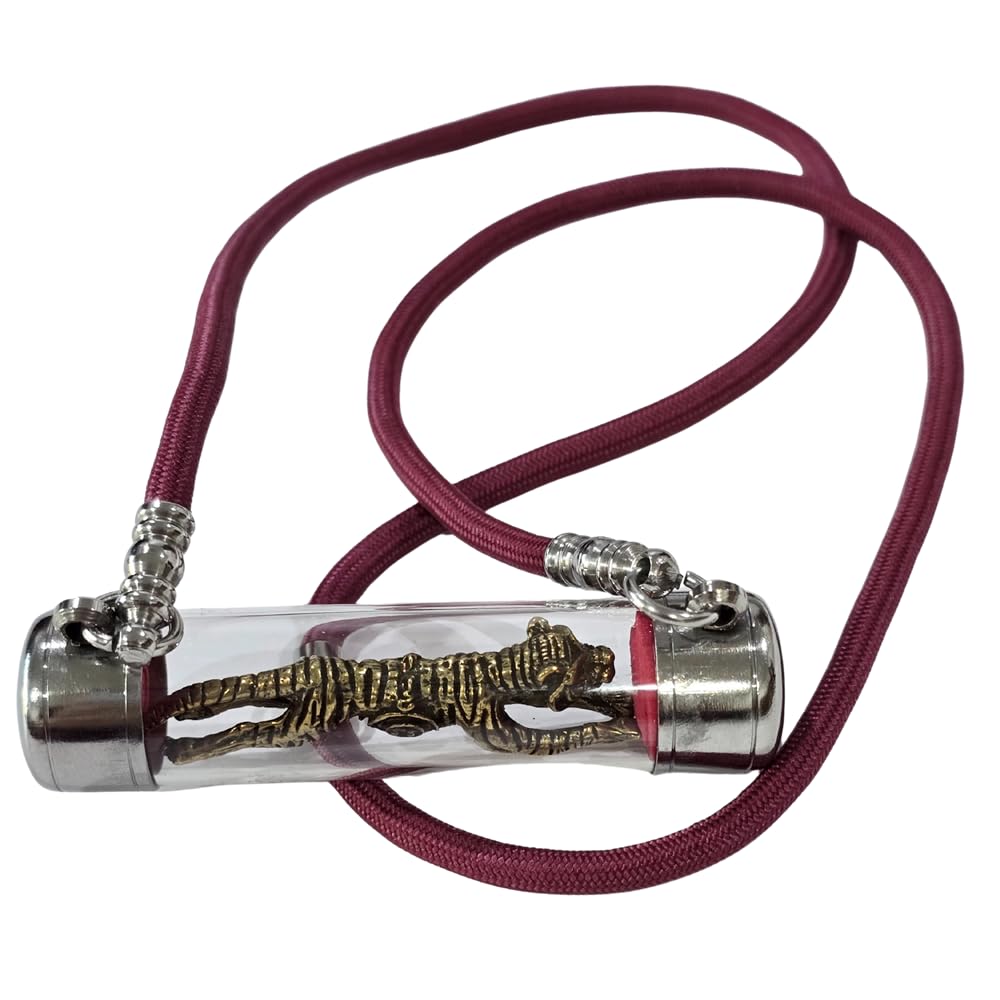 Heavens Tvcz Buddha Amulet Pendant for Men Women Thai Charm with Necklace Rope Monk Blessed Phaya Tiger Ride Talisman Fortune Fengshui Sacred Lucky Powerful Life Success and Protection LP Wat TaKian