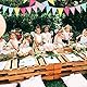 Crislove Wimpelkette, 4er Pack 5M Mehrfarbig Dreieck Flaggen, 15 Farben jedes Banner, Leinenimitat Wimpel für Geburtstag Party Hochzeit Dekoration Indoor Outdoor