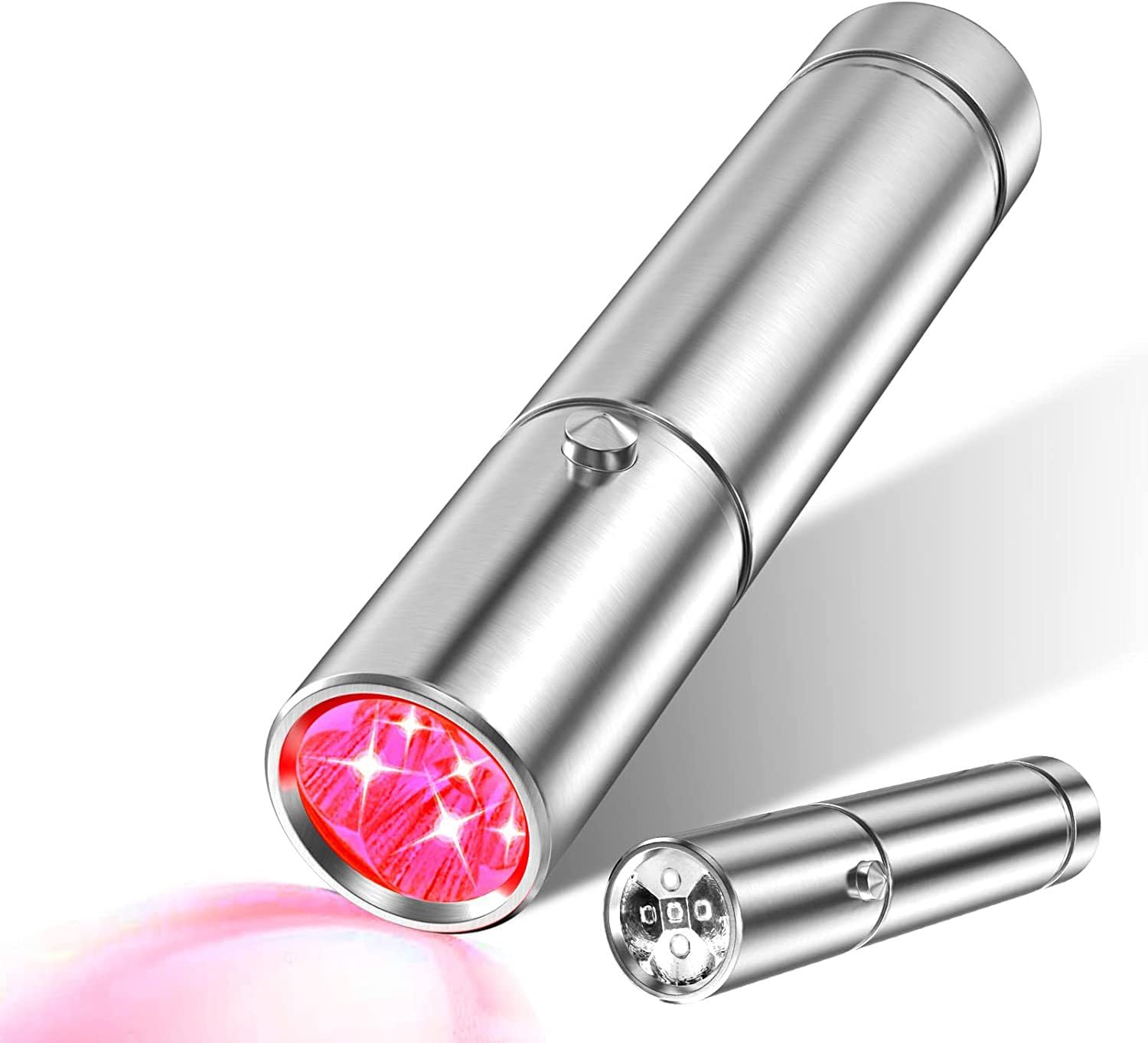 Zhenge Pink Handheld Infrared Red Light Therapy Device For Pain Relief - 630Nm, 660Nm & 850Nm Wavelengths
