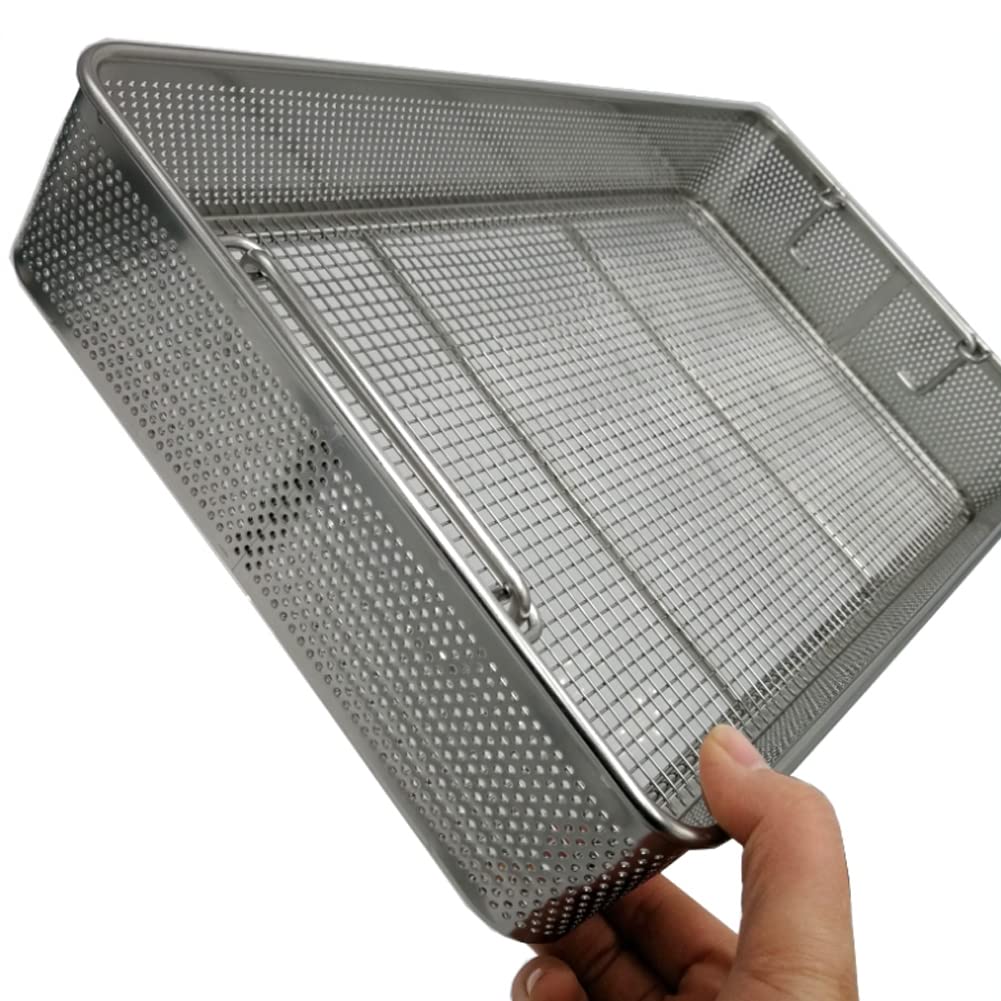 Cestello per la disinfezione del cestello per Il Lavaggio degli Strumenti Chirurgici in Acciaio Inossidabile 304, per Strumenti Chirurgici Medici dentali,30 * 25 * 7cm