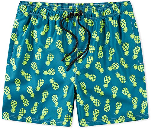 Flytop Mens Swim Trunks with Mesh Lining Quick Dry Swimwear Beach Board Shorts Swimming Trunks for Men with Zipper Pockets