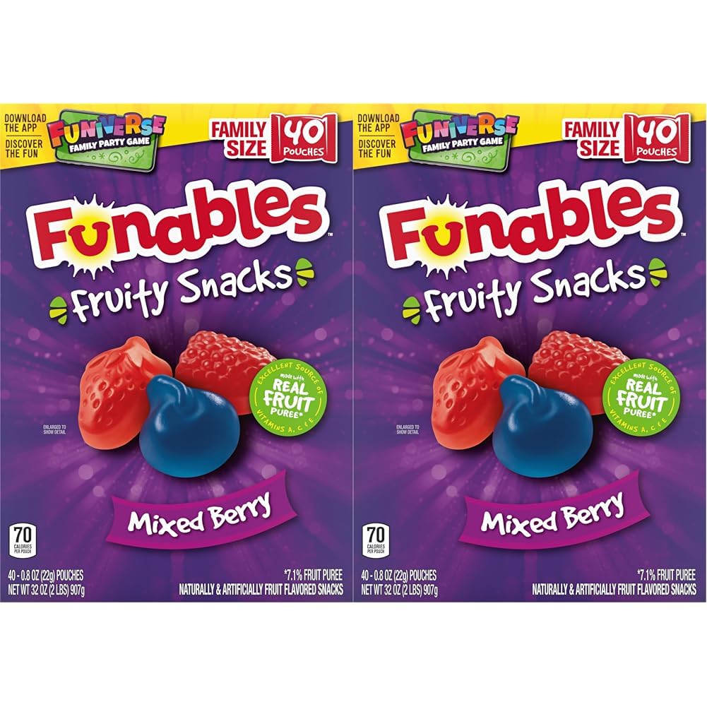 Funables Fruit Snacks, Mixed Berry Fruit Flavored Snacks