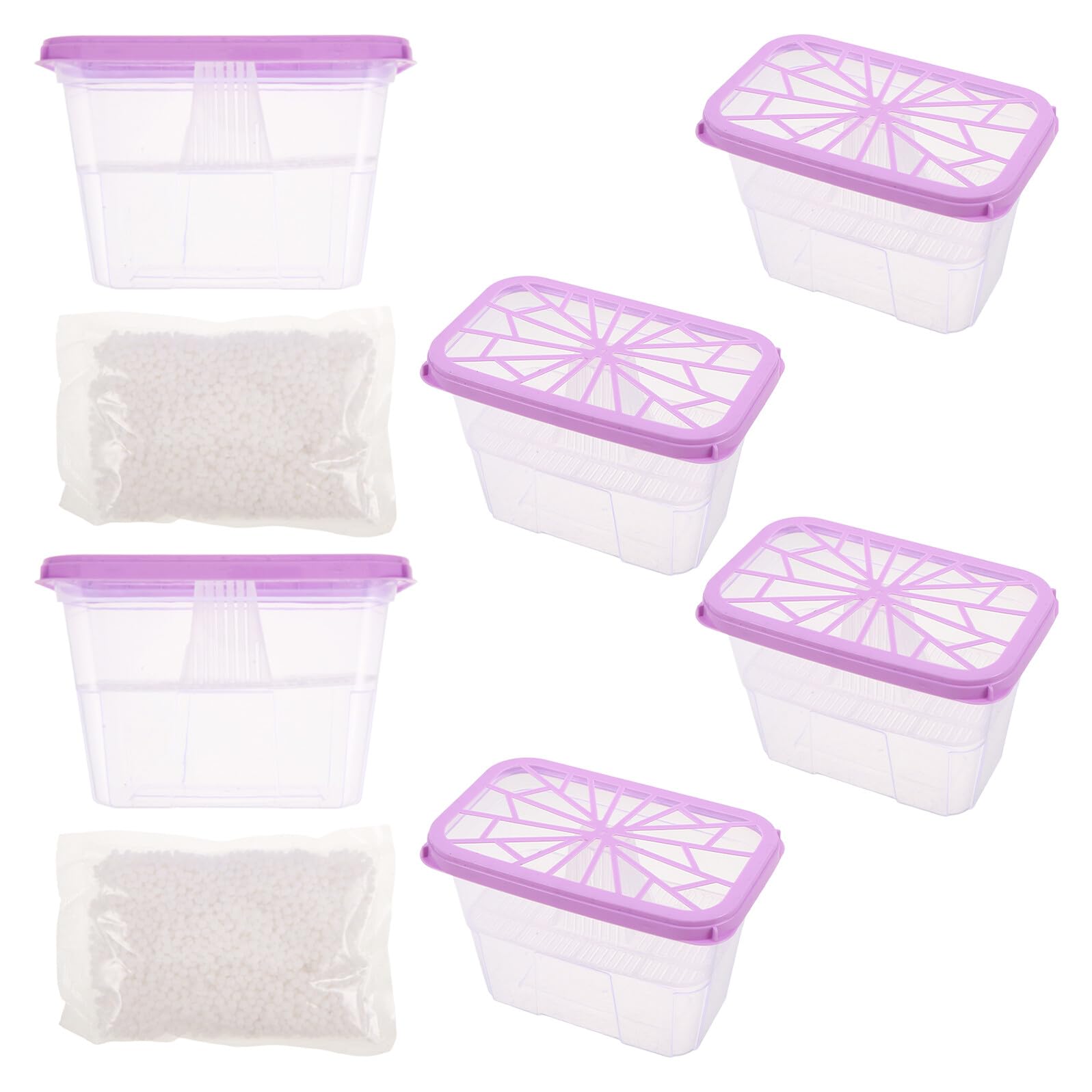 6piezas Caja Deshumidificadora Cuentas de Recarga para Bricolaje Caja Prueba de Fugas para Control de Humedad Armario y Baño Absorbente de Humedad Reutilizable