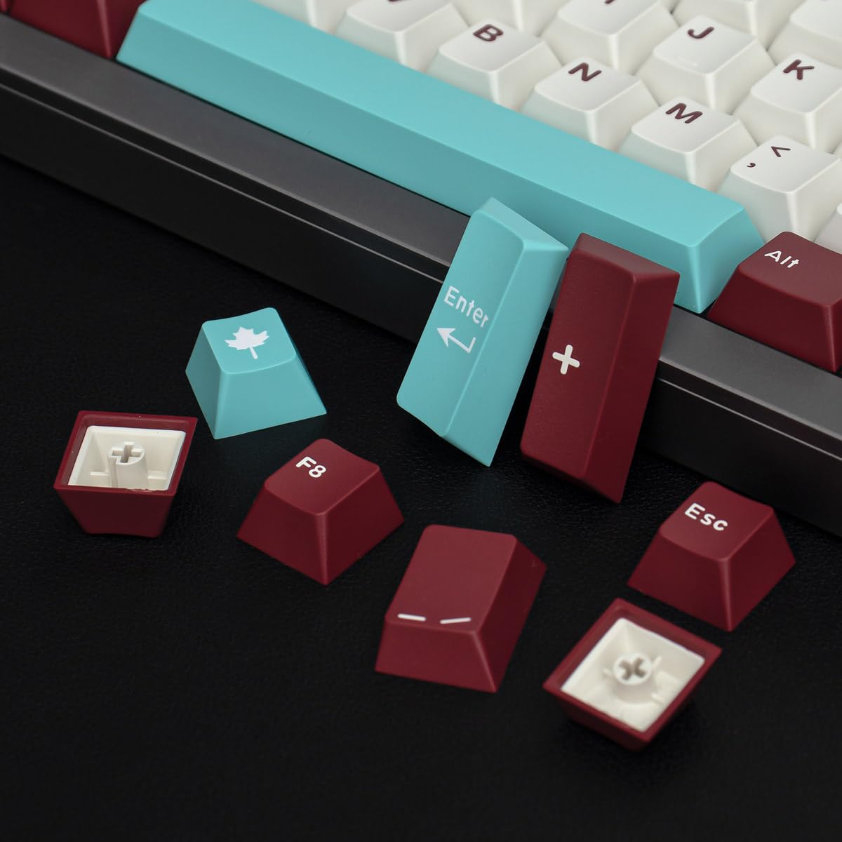 Juego de Teclas Yuru de 163 Teclas Cherry Double Hot para Teclado mecánico ISO ANSI 95% 75% 65% 60% Cherry MX Switches