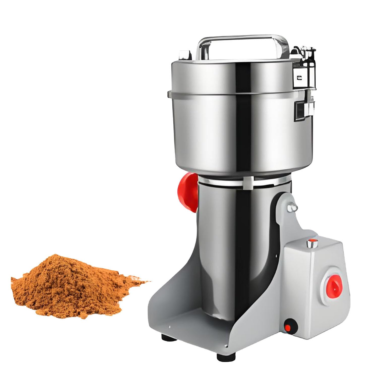 Broyeur à Herbes et Grains en Acier Inoxydable, pulvérisateur Portable en Acier Inoxydable 304, broyeur électrique à épices Haute Vitesse avec Fonction de minuterie, 32 000 TR/Min 800g
