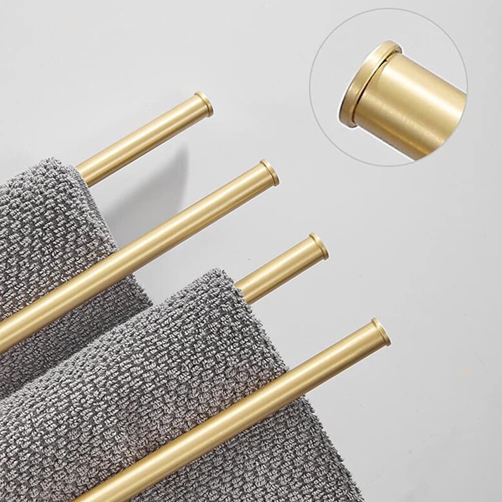 Porte-Serviettes Porte-Serviettes pivotant, Porte-Serviettes en Laiton Total doré brossé, Porte-Serviettes de Salle de Bain Noir fixé au Mur, Porte-Serviettes de Salle de Bain pour Cuisine d