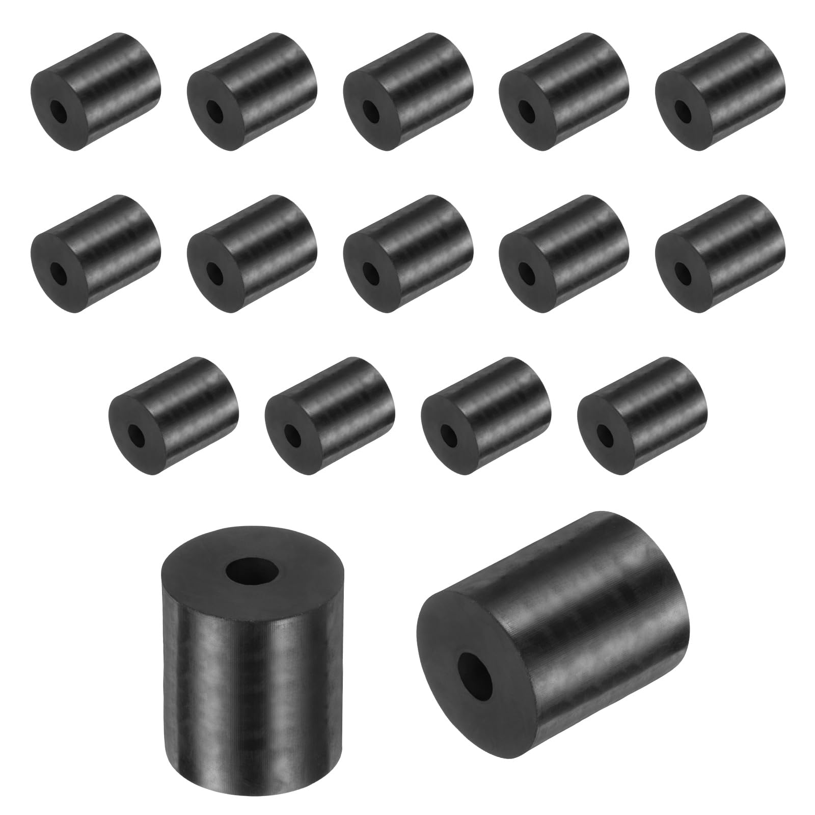 sourcing map 16 Pcs Rubber Spacers 40mm OD x 10mm ID x 35mm Height Round Anti Vibration Spacer Rubber Bushing Grommets โ image 1