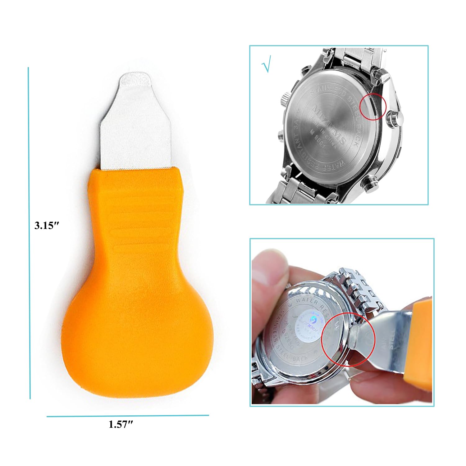 TICFROG Watch Battery Replacement Tool Kit Pry Open, 7 in 1 Wristwatch Case Back Opener Tool Set with 5 Difference Type of Watch Back Remover Tools and Anti-Static Tweezers, 4 Colors