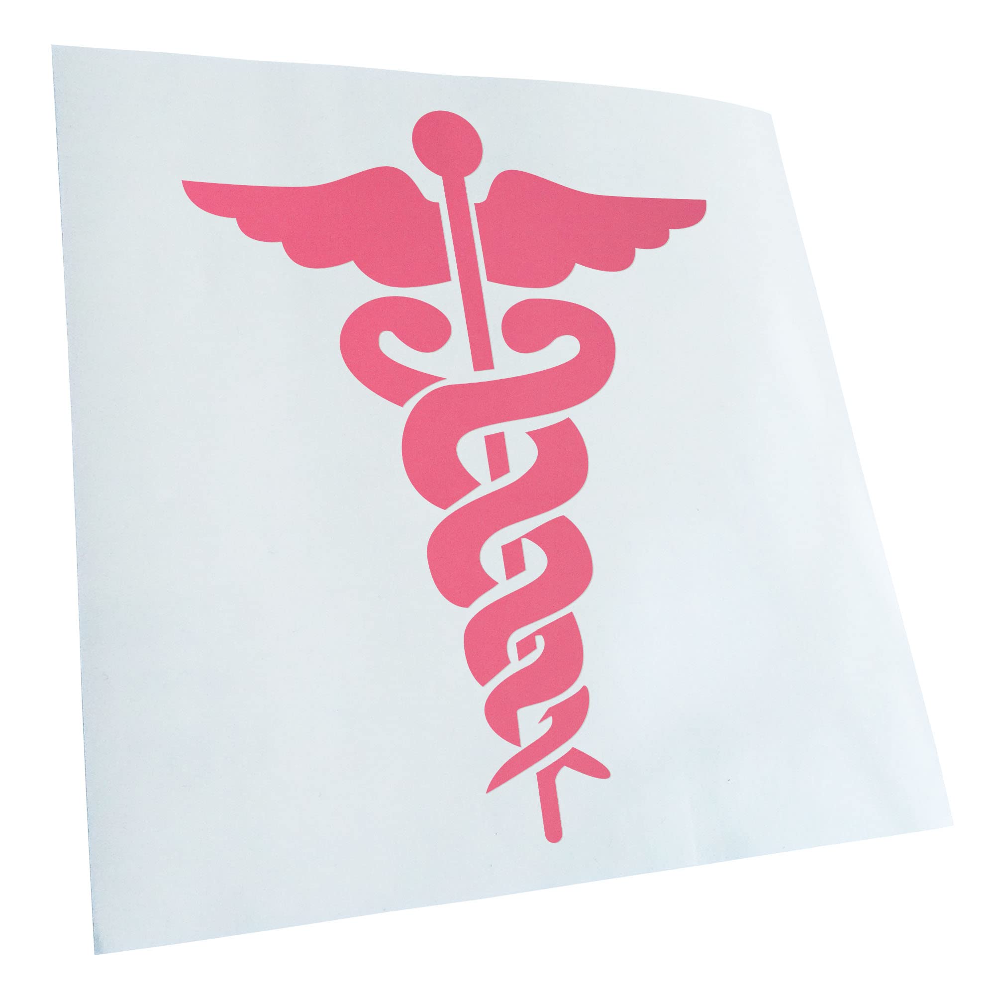 Kiwistar - Car Sticker - Light Pink - 12.5 x 10 cm Aesculapstaff - Doctor Symbol - Snakes - Rear Window Car Sticker Weatherproof for Car Truck Moped Truck - Sticker Exterior Self-Adhesive Tuning