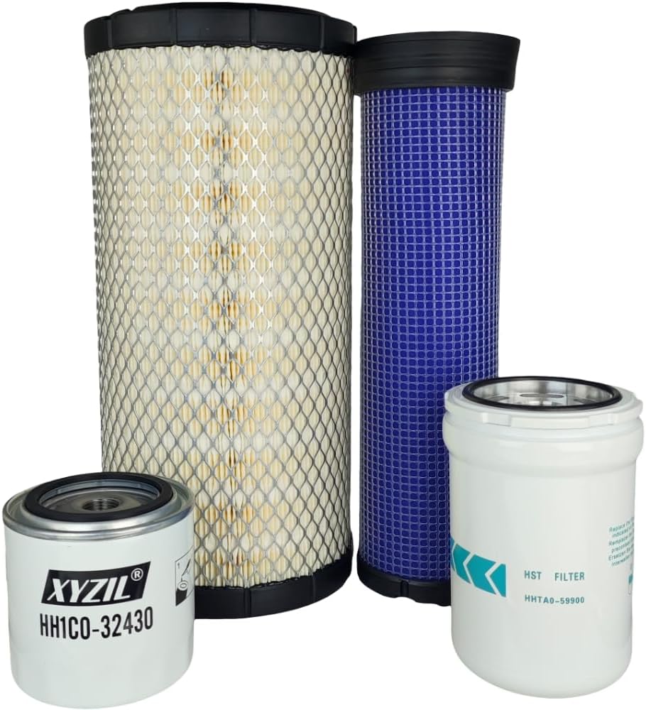 Maintenance Filter Kit Compatible with Kubota SVL90-2C SVL95-2 w/ V3800 Engine SVL90 SVL90C SVL90-2 SVL95-2S SVL95-2SC SVL95-2S (Sunbelt) HH1C0-32430 HHTA0-59900 59700-26112 55231-26150 Oil Air