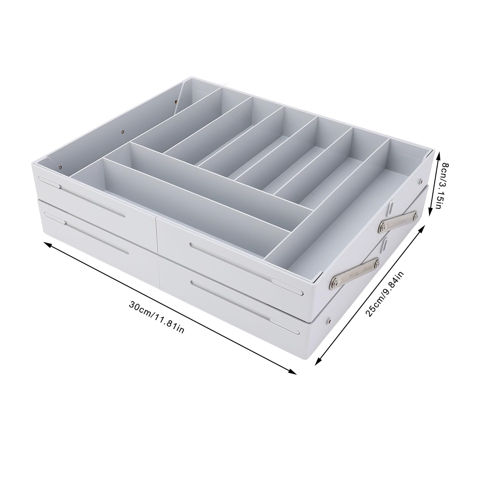 Organizadores de Cajones,Bandejas Plegables para Organizar Maquillaje,organizador de escritorio extensible de varios niveles,Adecuado para el hogar y la oficina(gris)
