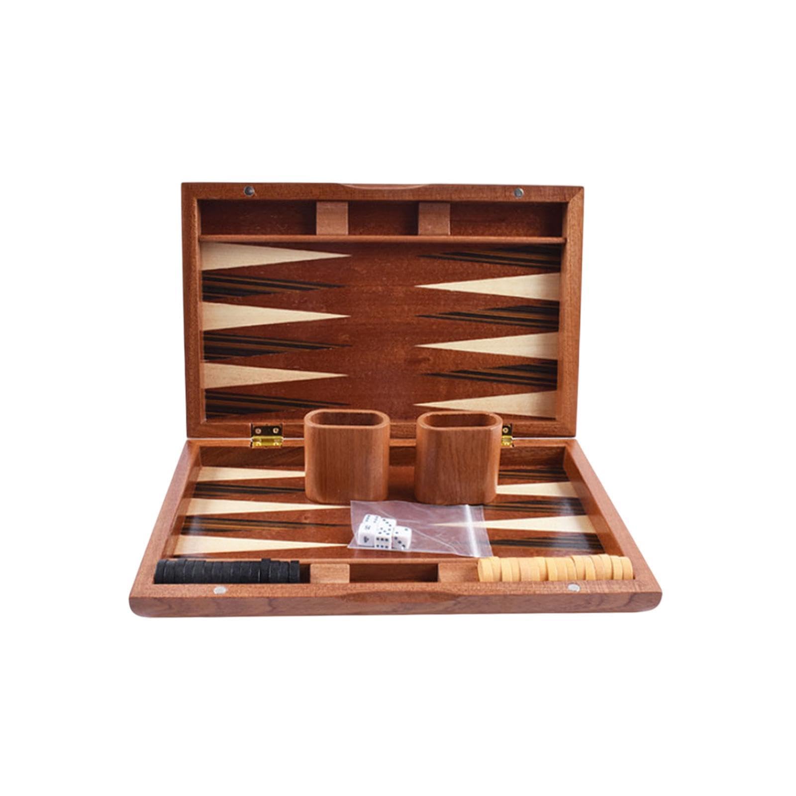 Backgammon Juego Tablero de Madera Portátil Plegable Educativo Decorativo Y para Adultos Y Niños Adecuado para Reuniones Familiares Regalo, Style a